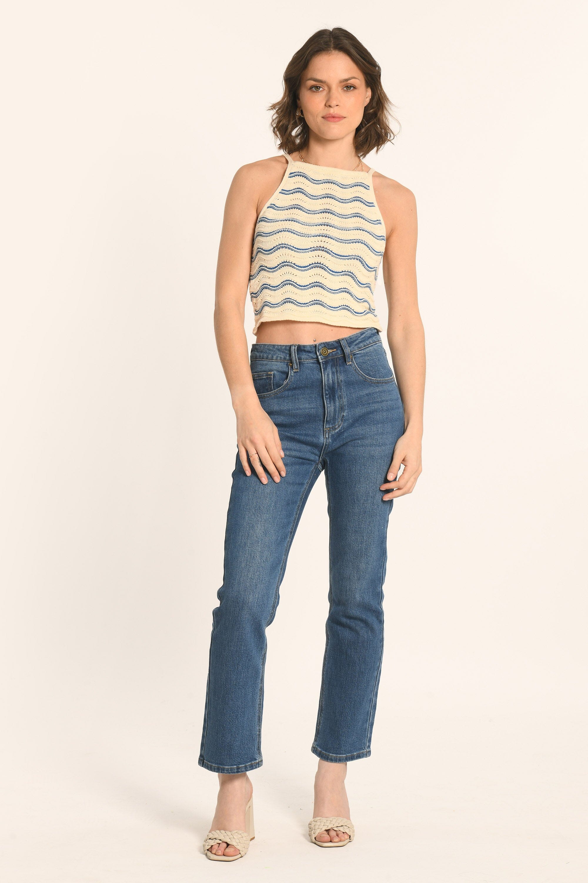 TOP - ÉCRU/BLEU - ADA PULL KOOKAI Mode Kookai