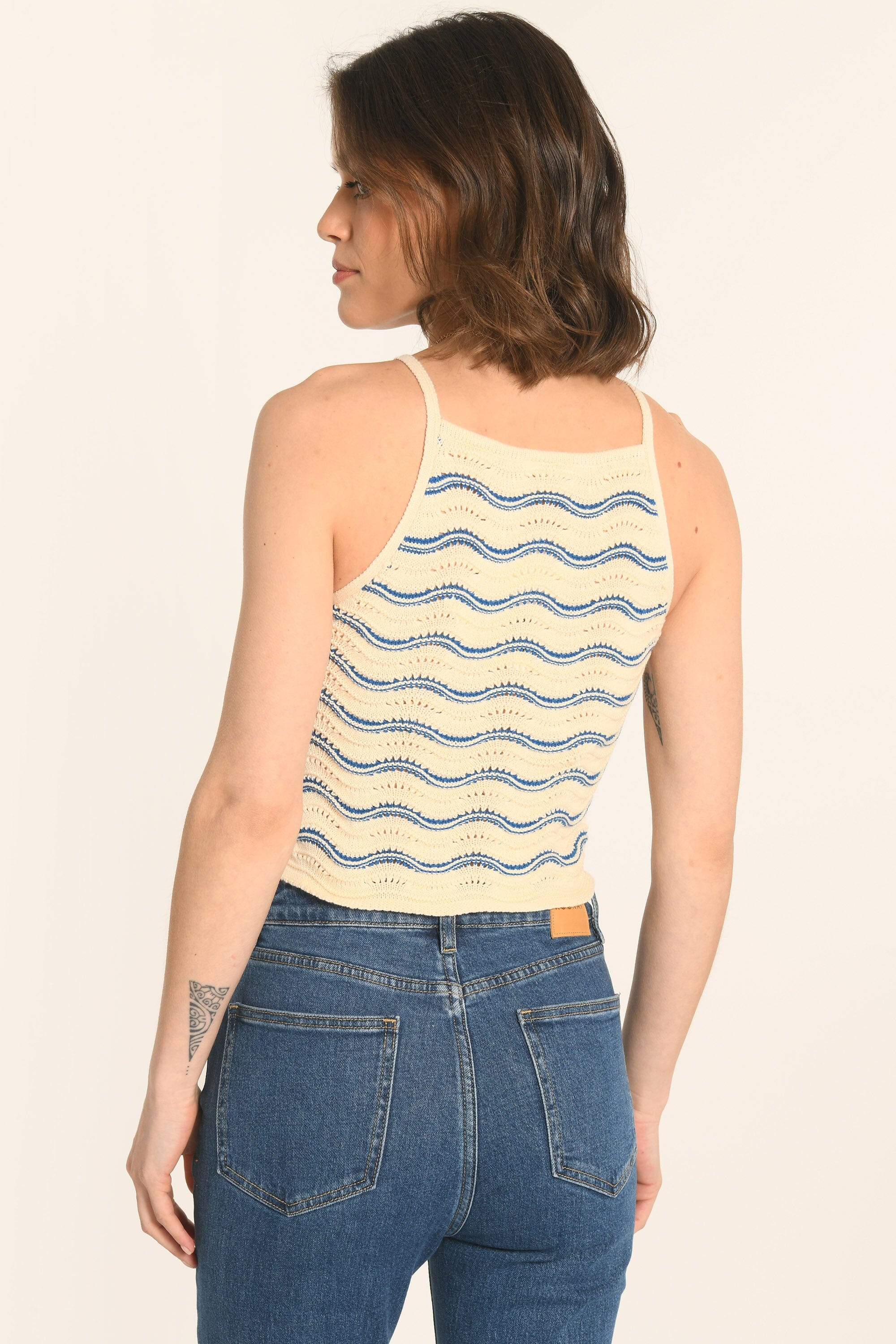 TOP - ÉCRU/BLEU - ADA PULL KOOKAI Mode Kookai
