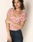 TOP FLEURS- ROUGE - ALIZÉE TOP NEW KOOKAI Mode Kookai