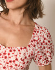TOP FLEURS- ROUGE - ALIZÉE TOP NEW KOOKAI Mode Kookai
