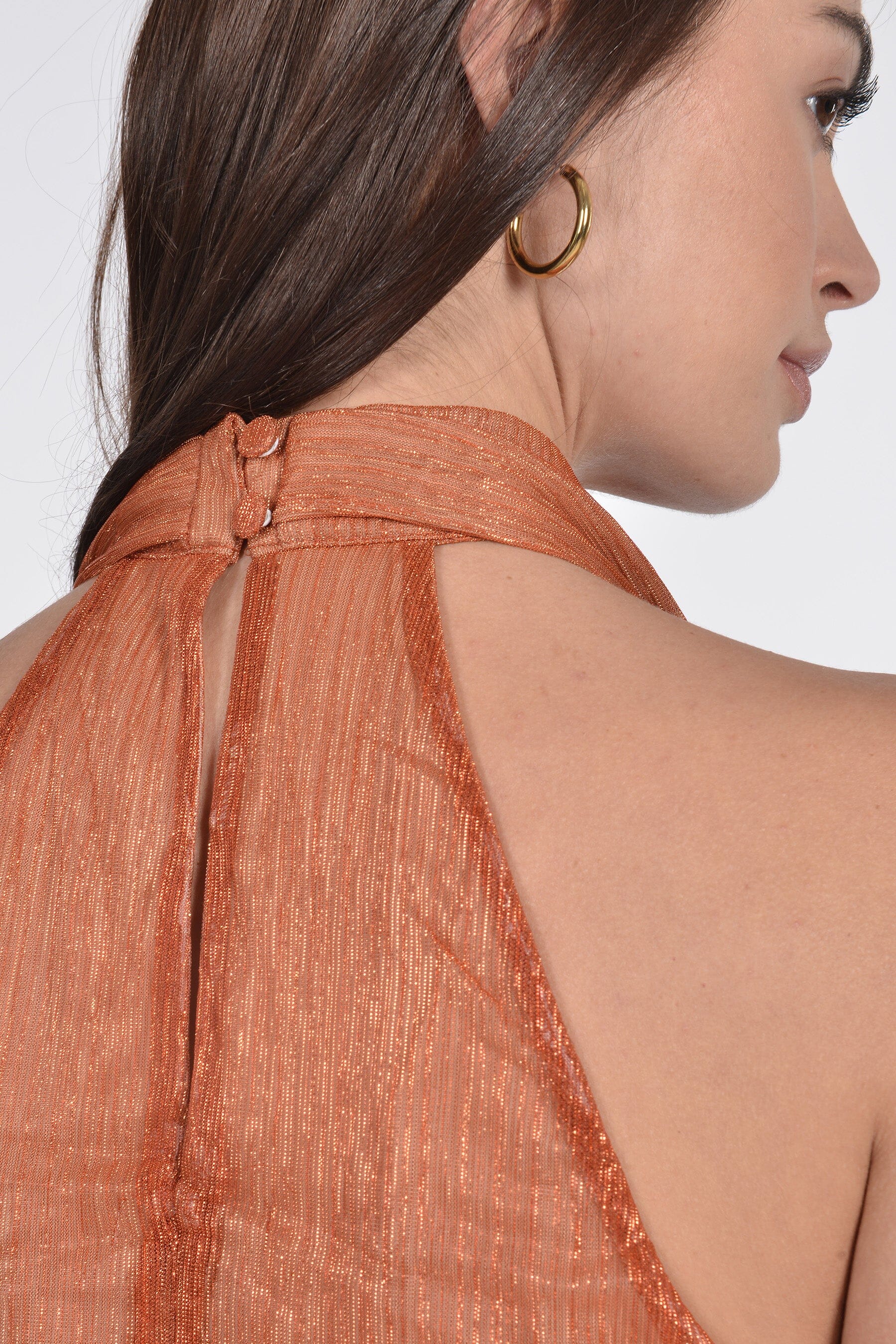 TOP FOULARD BRIANA ORANGE/GOLD TOP KOOKAI Mode Kookai
