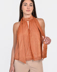 TOP FOULARD BRIANA ORANGE/GOLD TOP KOOKAI Mode Kookai