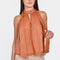 TOP FOULARD BRIANA ORANGE/GOLD TOP KOOKAI Mode Kookai