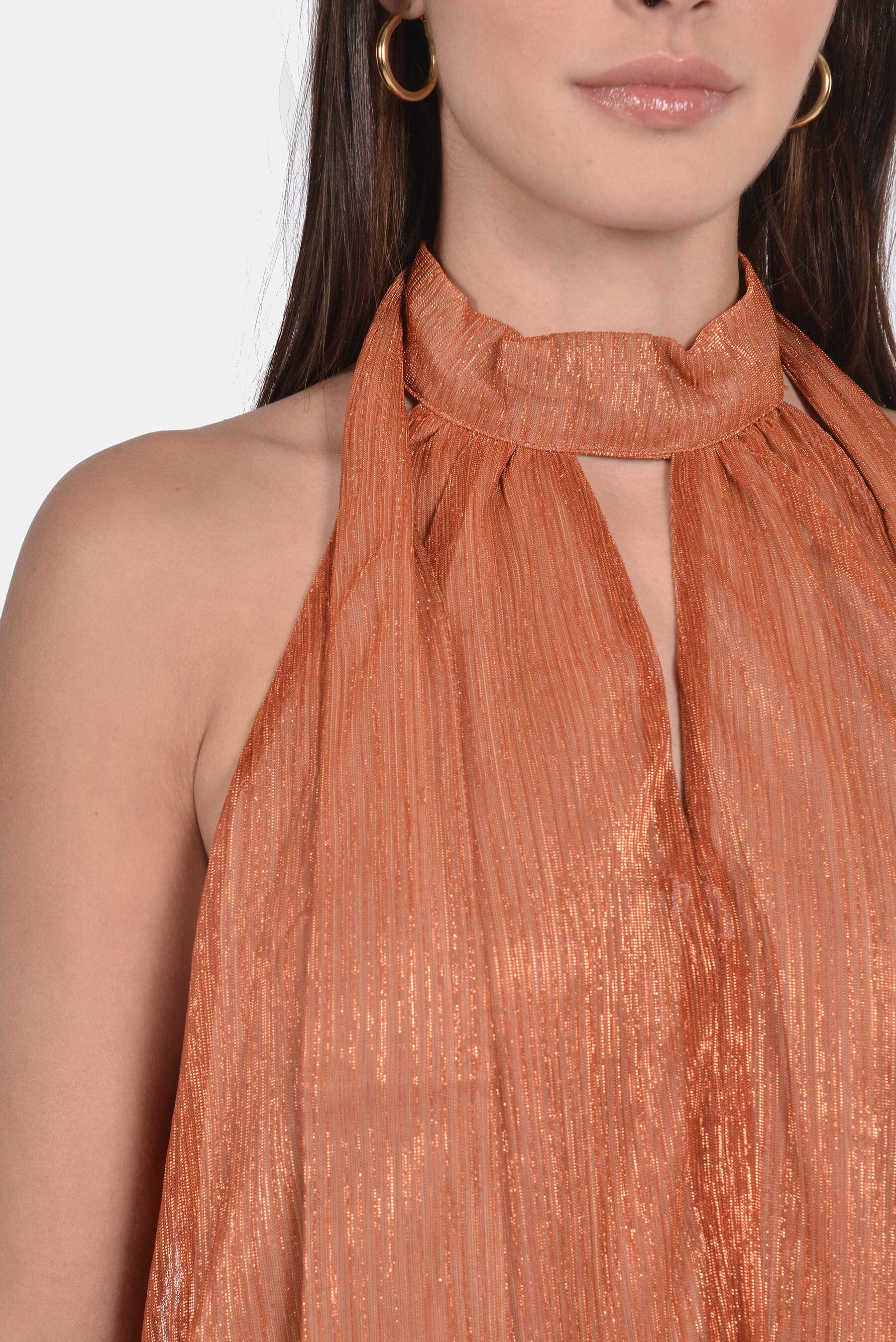 TOP FOULARD BRIANA ORANGE/GOLD TOP KOOKAI Mode Kookai