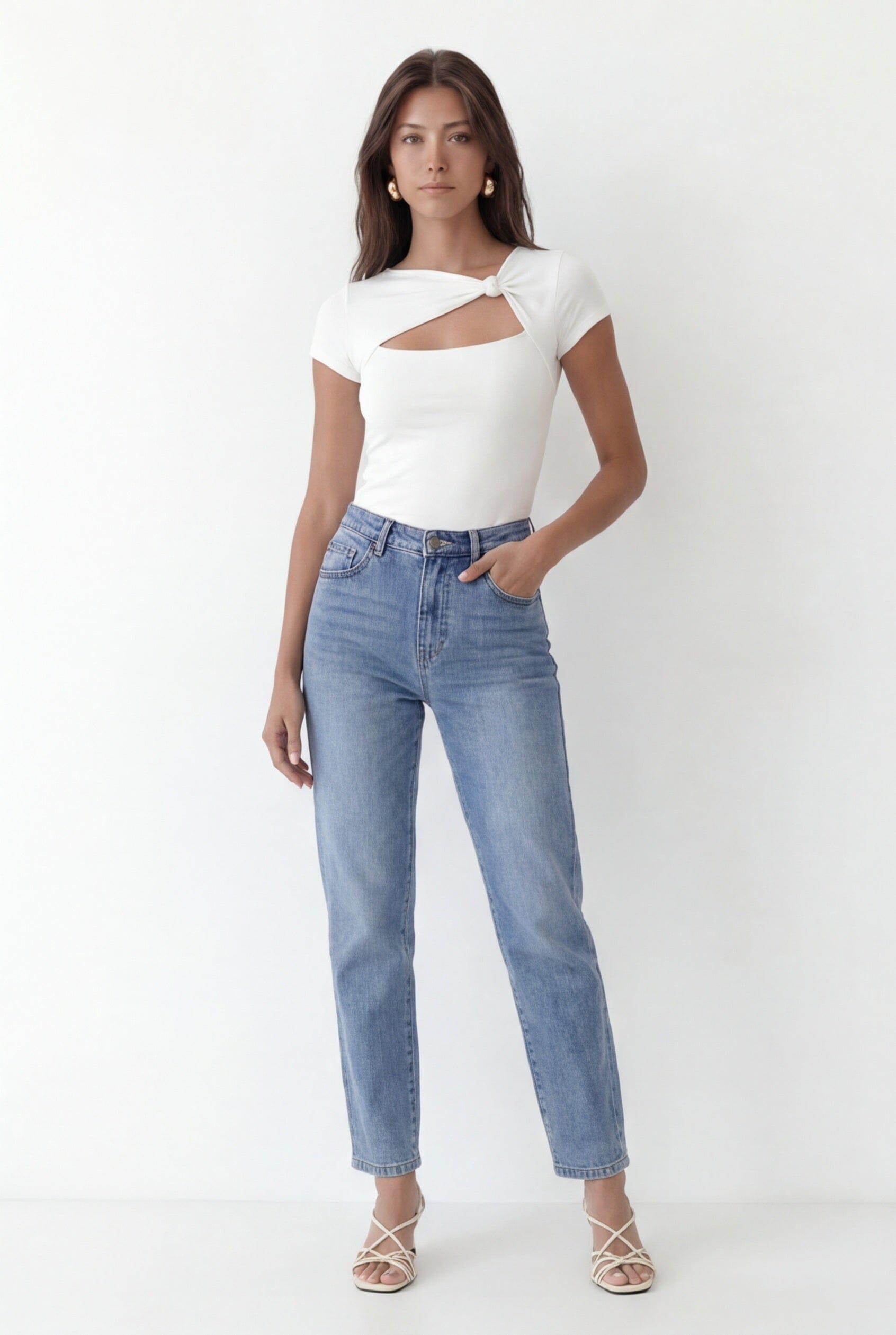TOP NOEUD - CHARLENE - ECRU TEE SHIRT NEW KOOKAI Mode Kookai