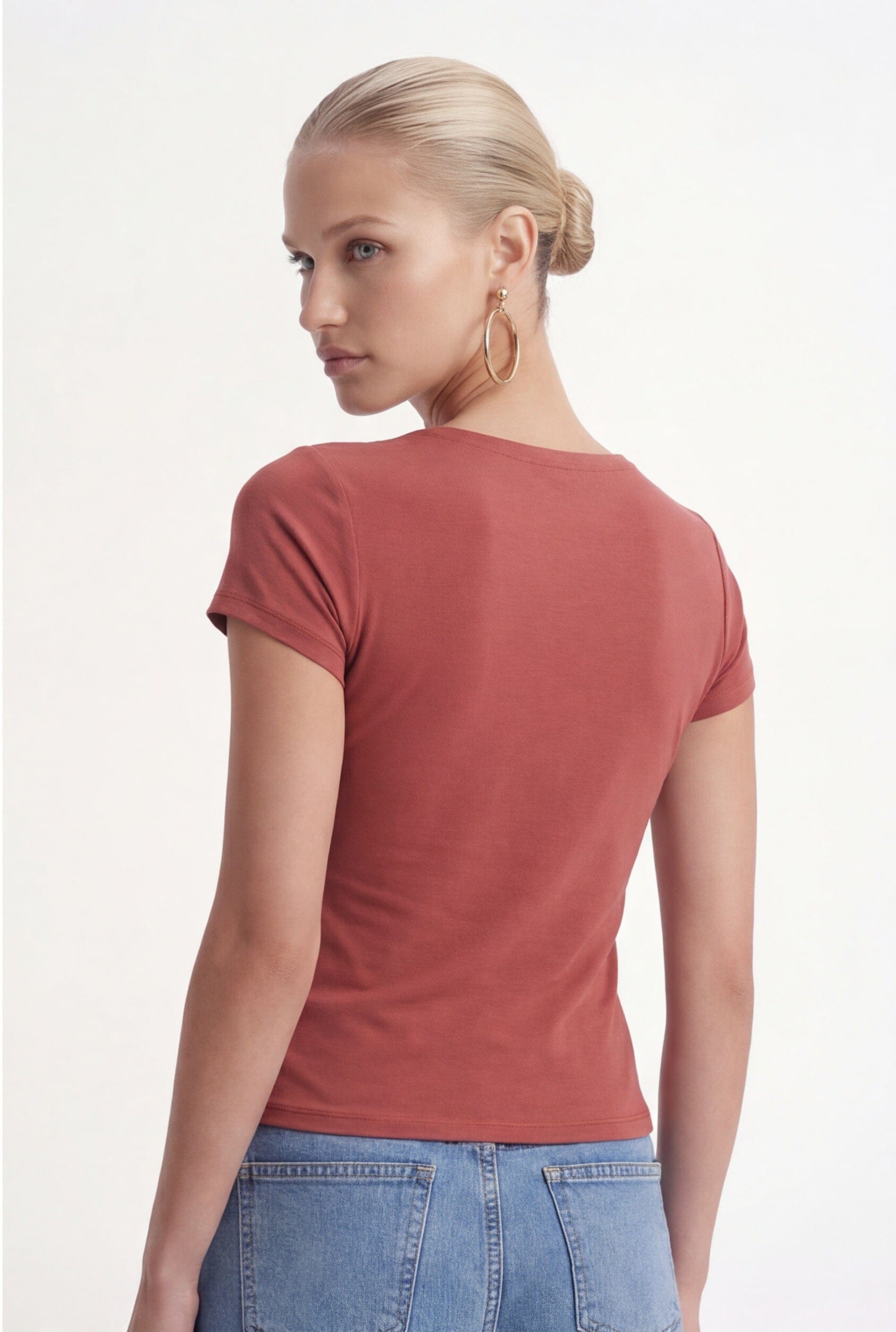 TOP NOEUD - CHARLENE - SANGRIA TEE SHIRT NEW KOOKAI Mode Kookai