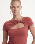 TOP NOEUD - CHARLENE - SANGRIA TEE SHIRT NEW KOOKAI Mode Kookai