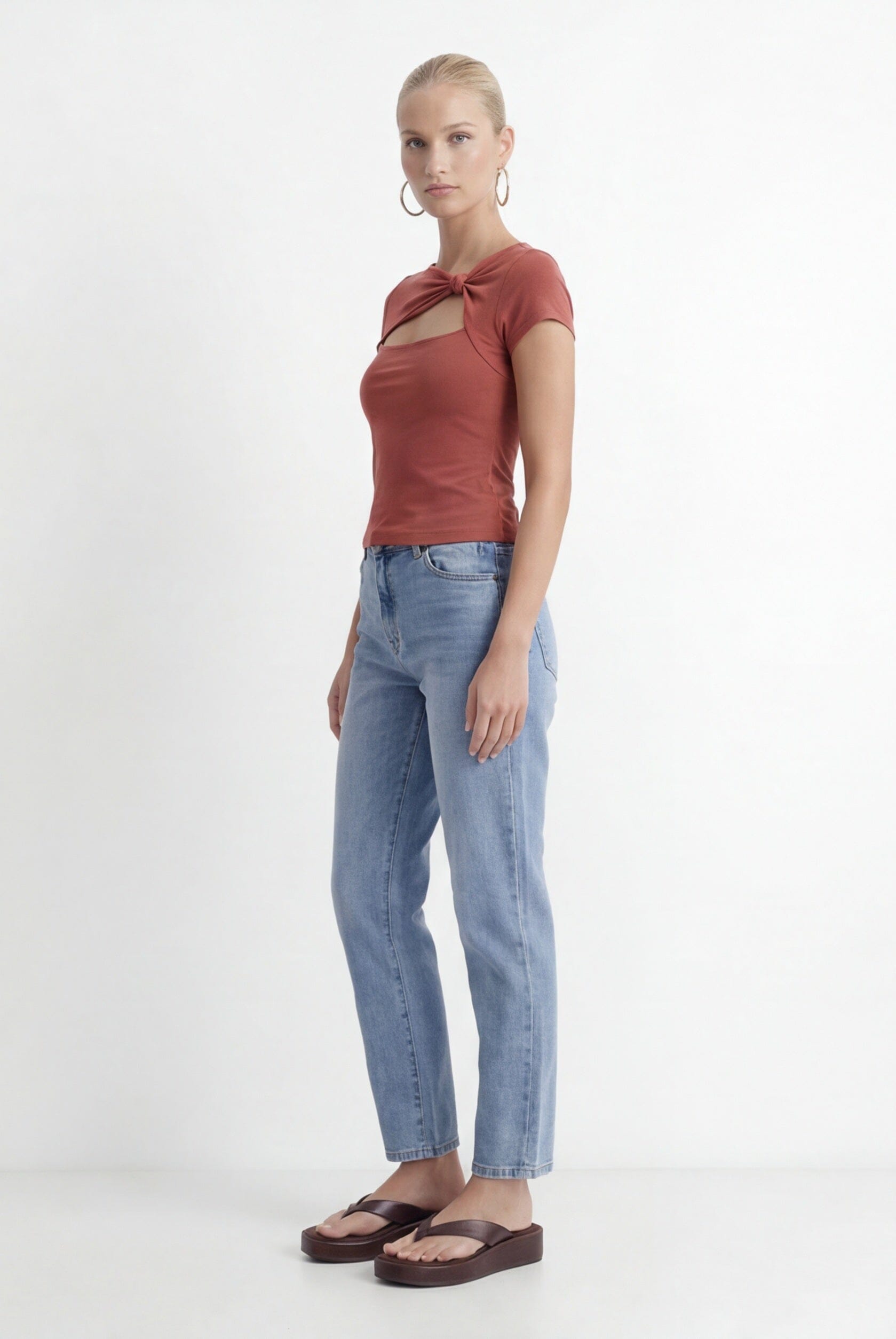 TOP NOEUD - CHARLENE - SANGRIA TEE SHIRT NEW KOOKAI Mode Kookai