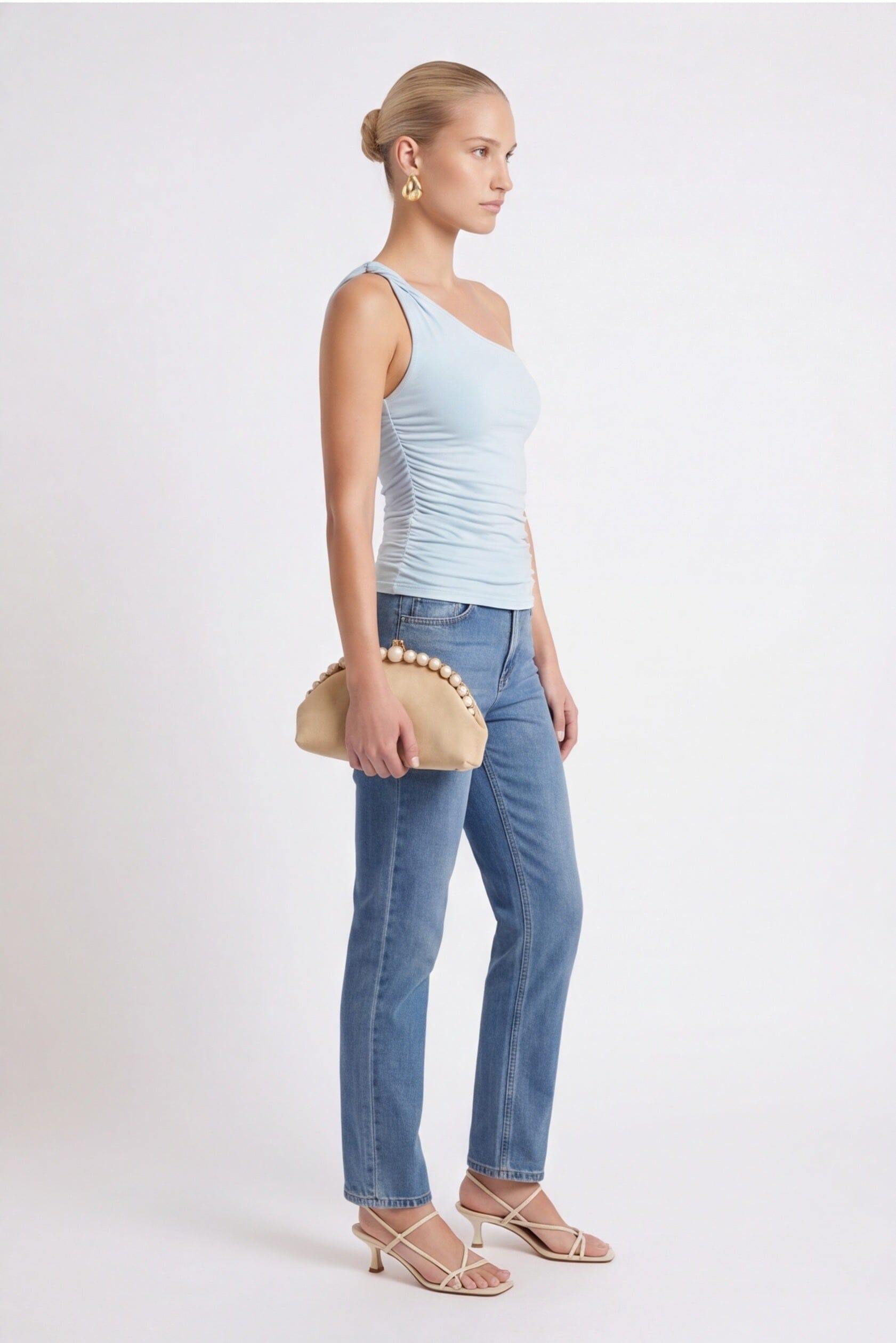 TOP ONE SHLOUDER - CHARLENE - CELADON TEE SHIRT NEW KOOKAI Mode Kookai