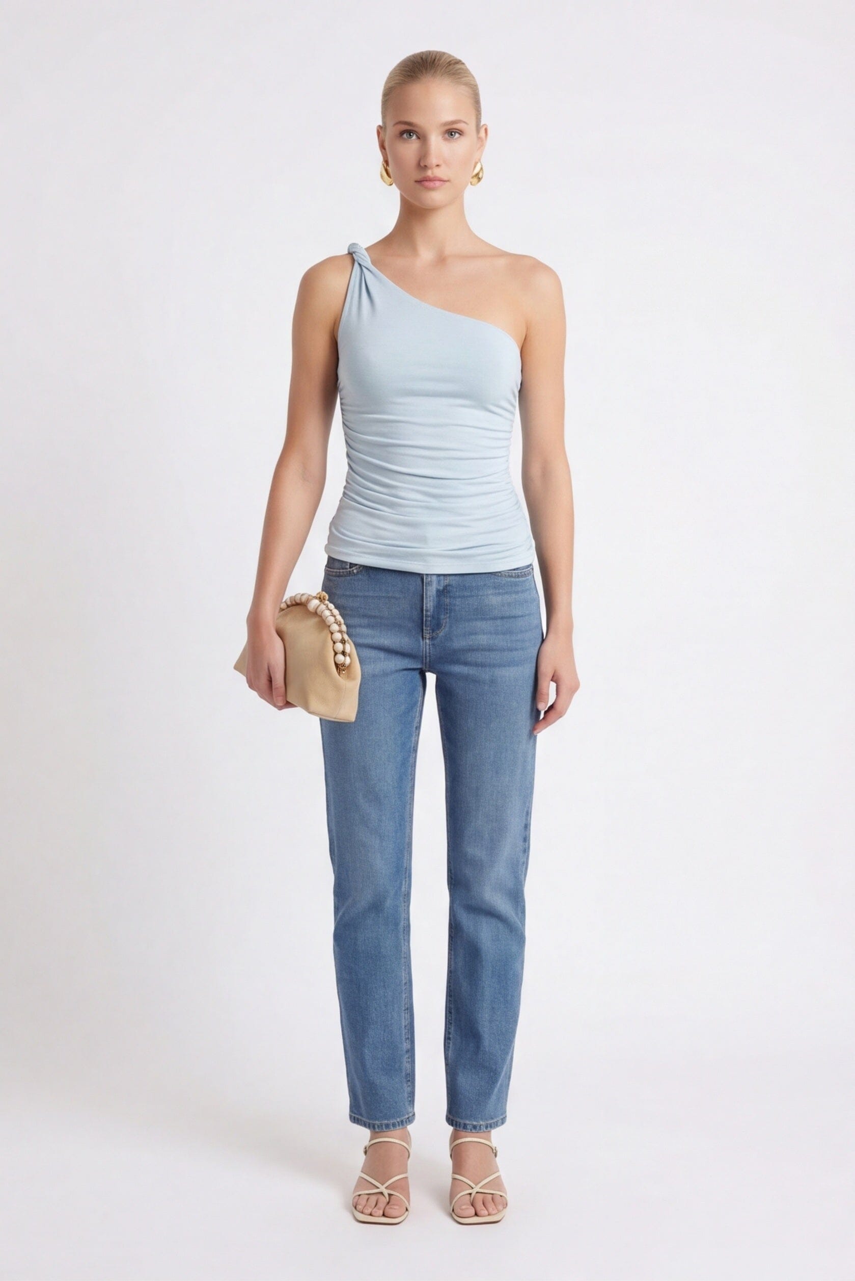 TOP ONE SHLOUDER - CHARLENE - CELADON TEE SHIRT NEW KOOKAI Mode Kookai