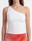 TOP ONE SHLOUDER - CHARLENE - ECRU TEE SHIRT NEW KOOKAI Mode Kookai