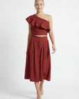 TOP ONE SHOULDER - CALETA - BRIQUE TOP NEW KOOKAI Mode Kookai