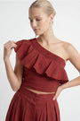 TOP ONE SHOULDER - CALETA - BRIQUE TOP NEW KOOKAI Mode Kookai