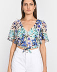 TOP PRISCA FLEURS MULTI BLEU TOP KOOKAI Mode Kookai