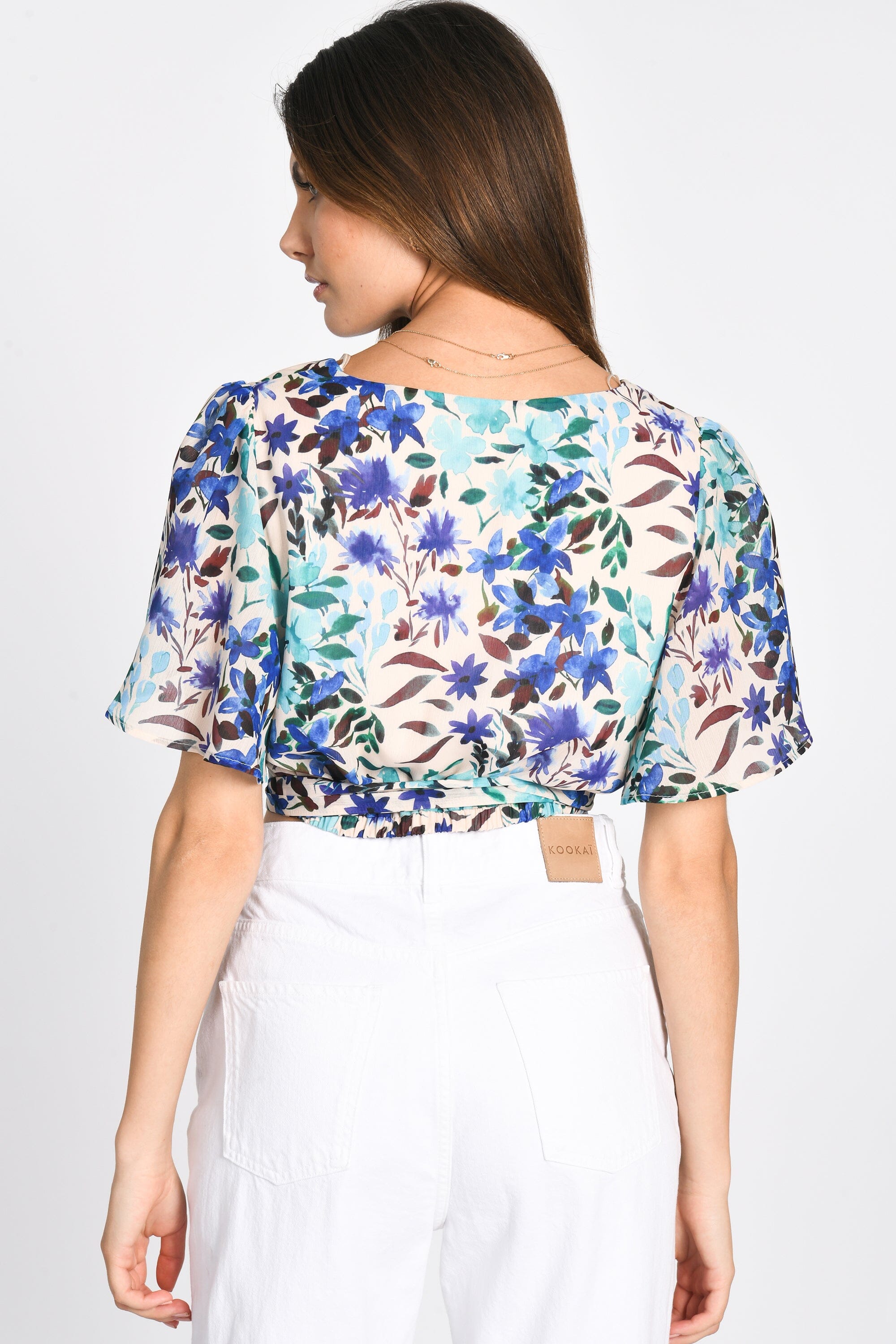 TOP PRISCA FLEURS MULTI BLEU TOP KOOKAI Mode Kookai