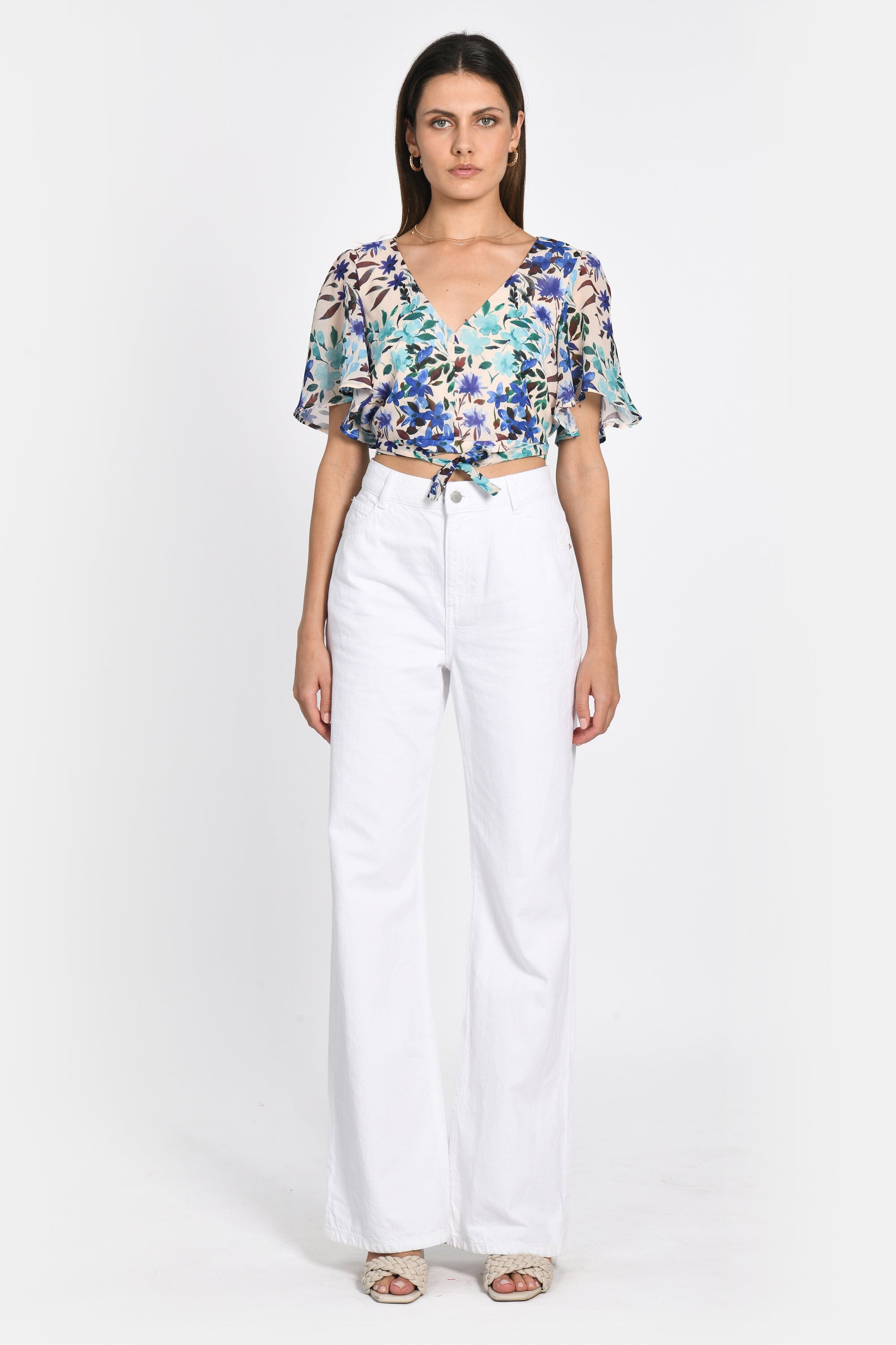 TOP PRISCA FLEURS MULTI BLEU TOP KOOKAI Mode Kookai