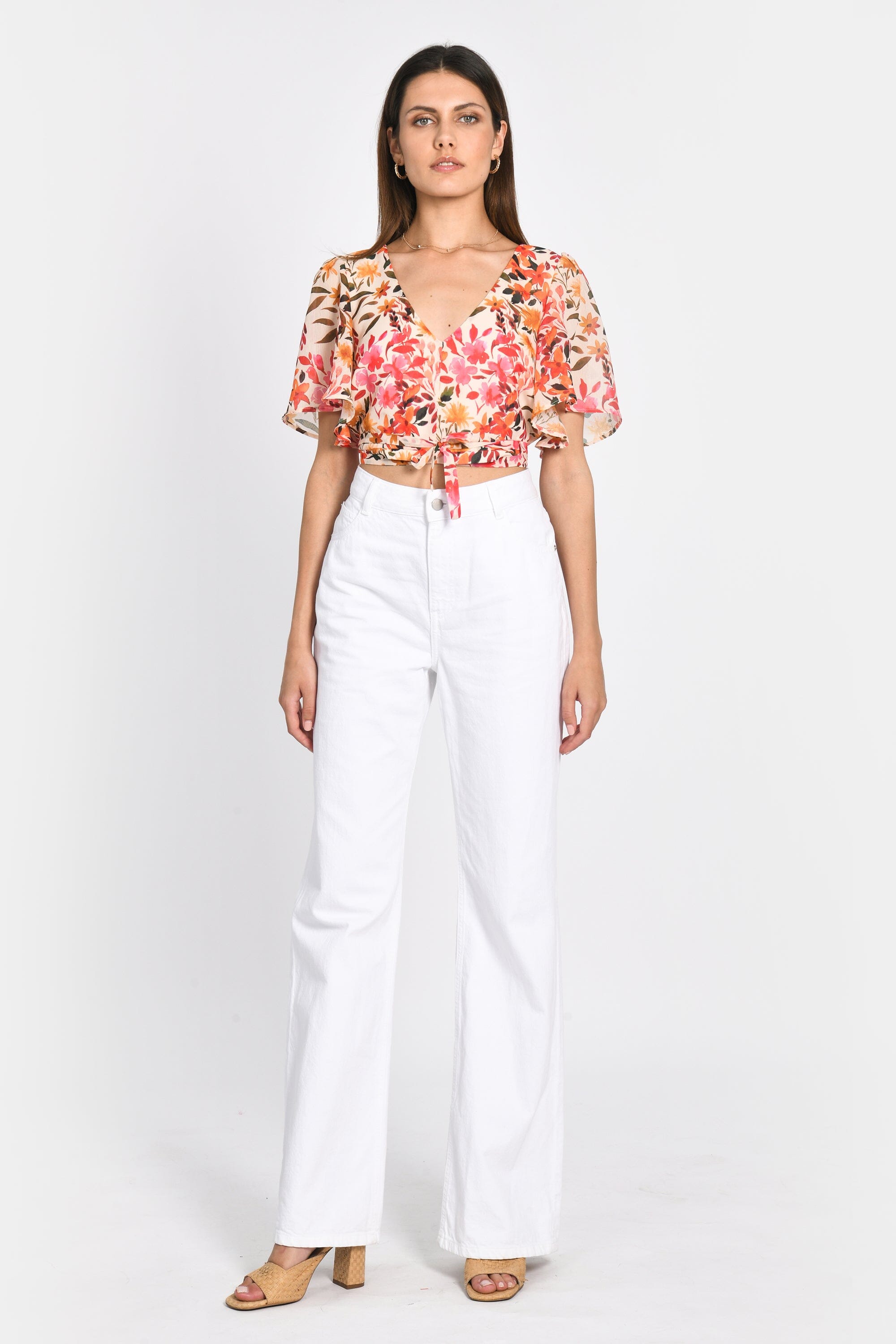 TOP PRISCA FLEURS MULTI ORANGE TOP KOOKAI Mode Kookai