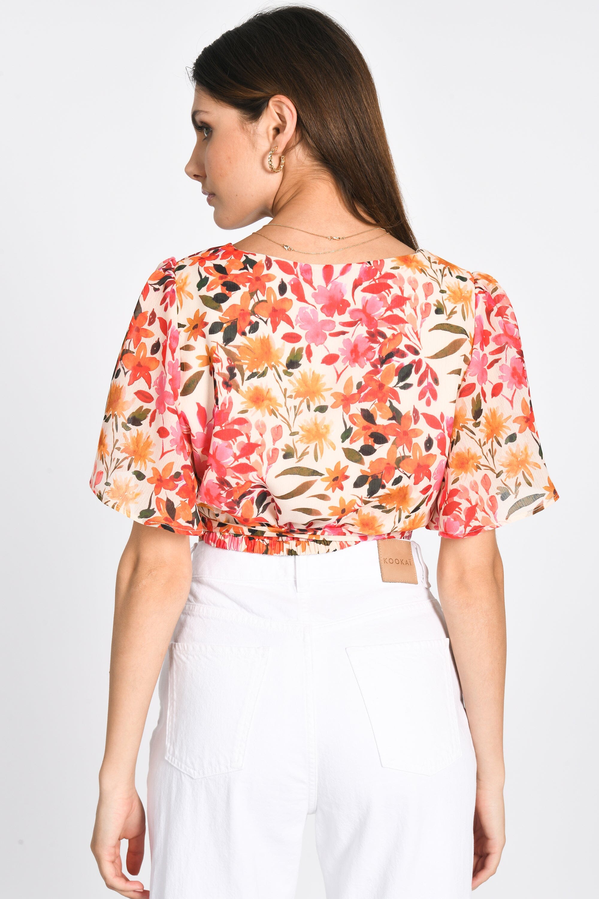 TOP PRISCA FLEURS MULTI ORANGE TOP KOOKAI Mode Kookai