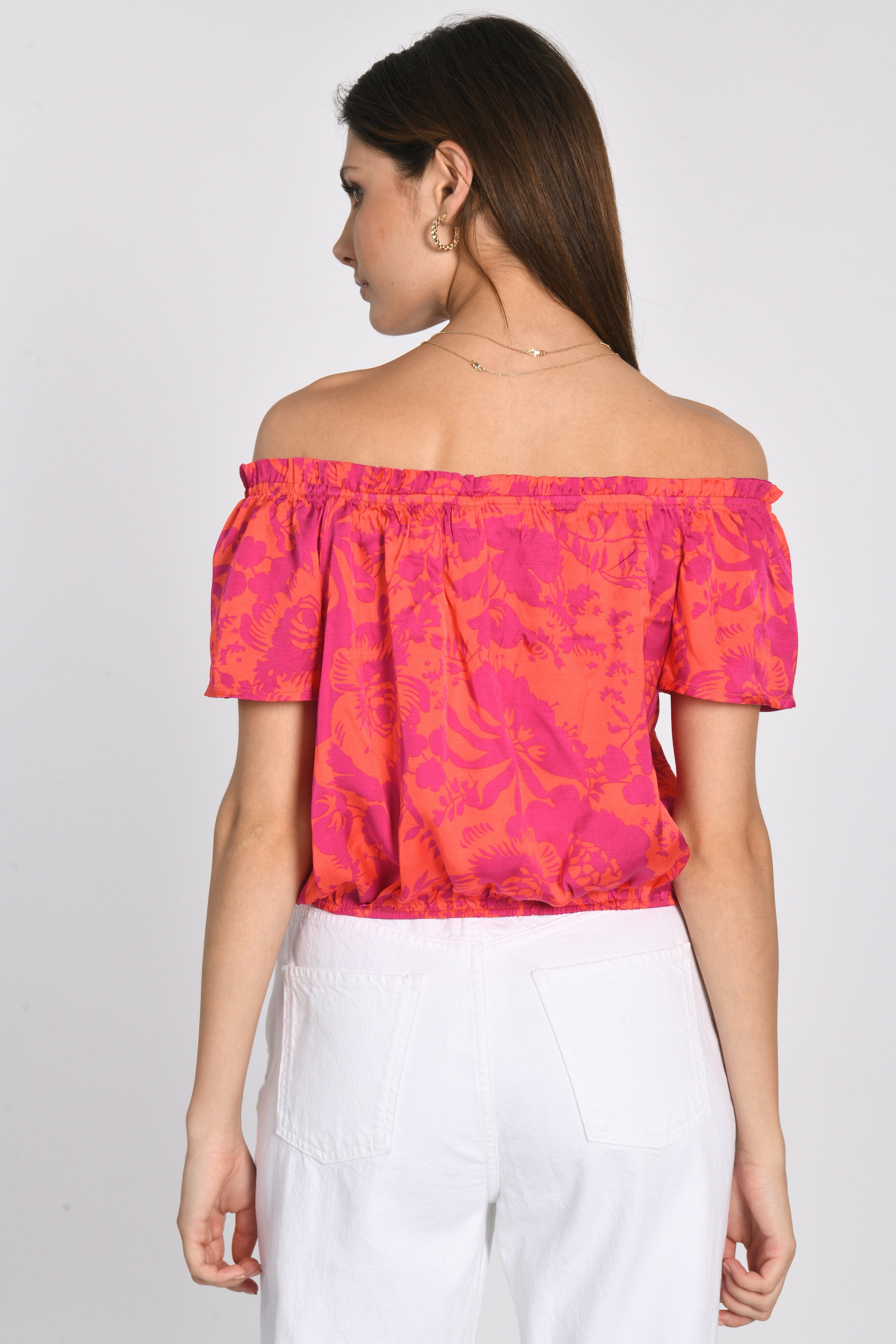 TOP SMOCK ROSA FUCHSIA/ORANGE ROBE NEW KOOKAI Mode Kookai