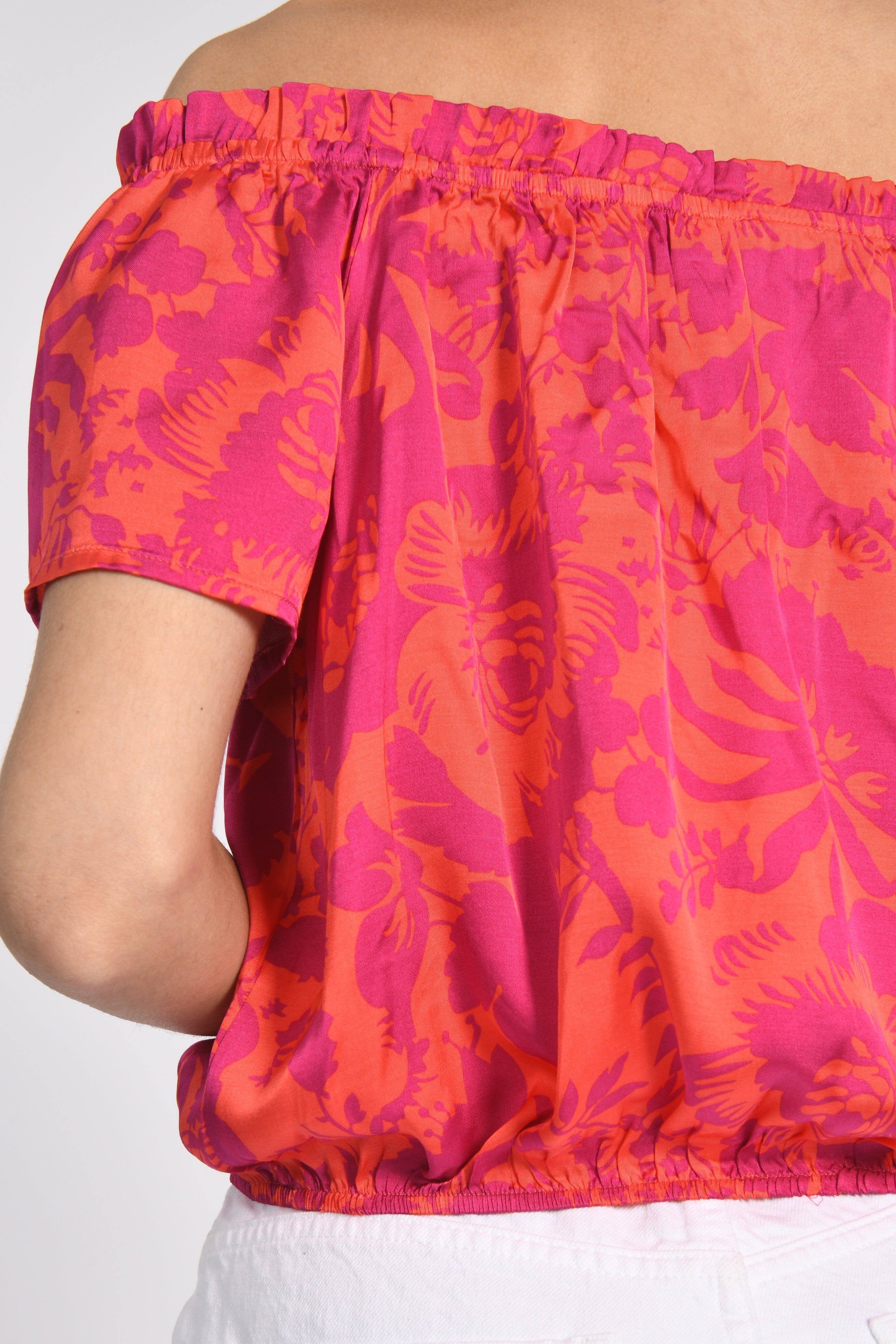 TOP SMOCK ROSA FUCHSIA/ORANGE ROBE NEW KOOKAI Mode Kookai
