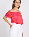 TOP SMOCK ROSA FUCHSIA/ORANGE ROBE NEW KOOKAI Mode Kookai
