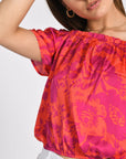 TOP SMOCK ROSA FUCHSIA/ORANGE ROBE NEW KOOKAI Mode Kookai