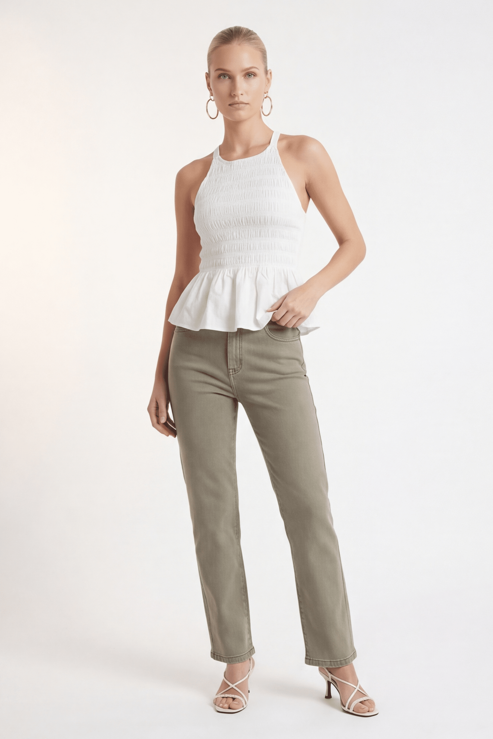 TOP SMOCKE - CANOPE - BLANC TOP NEW KOOKAI Mode Kookai
