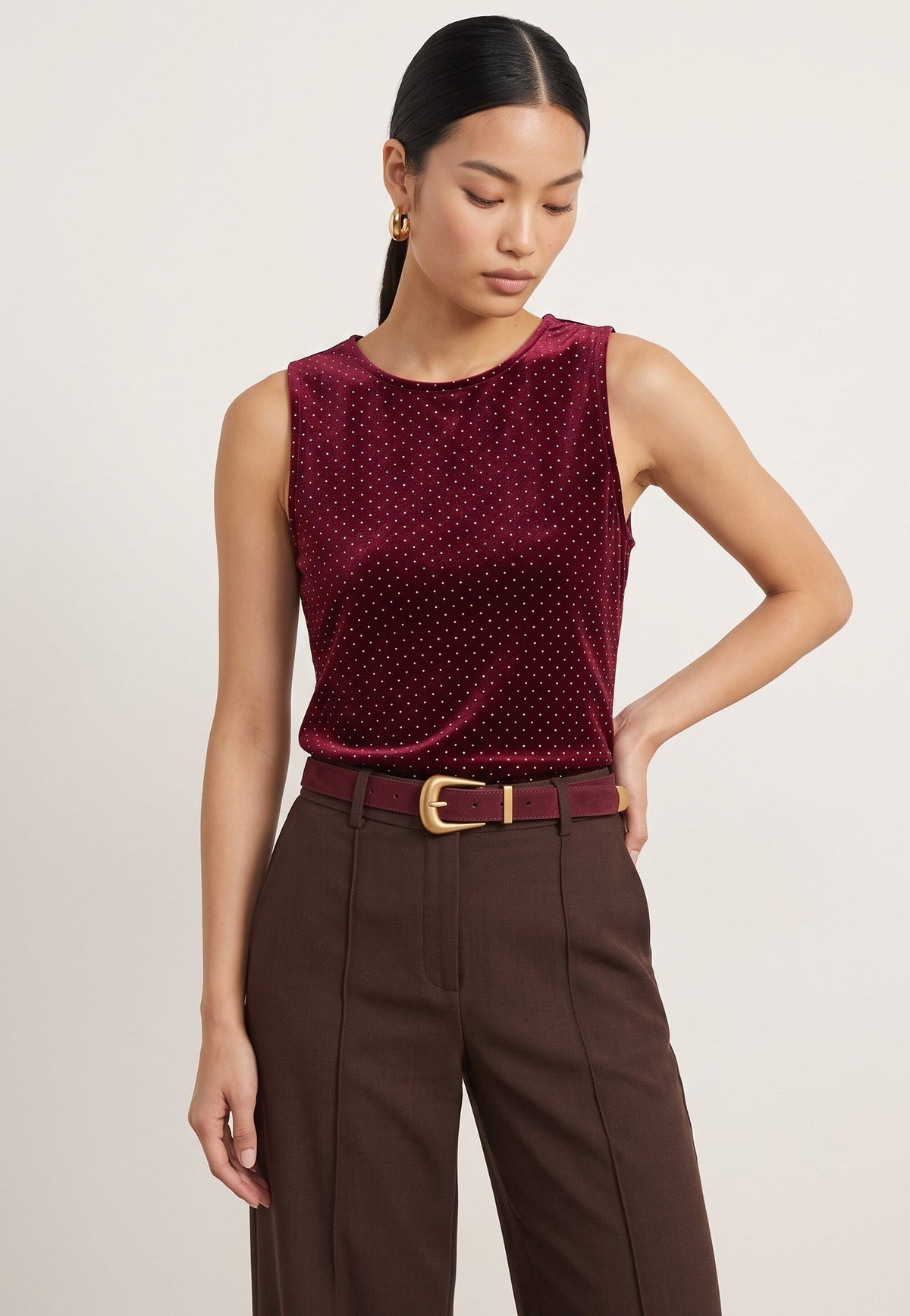 TOP STRASS - DENA - BORDEAUX TEE SHIRT NEW KOOKAI Mode Kookai