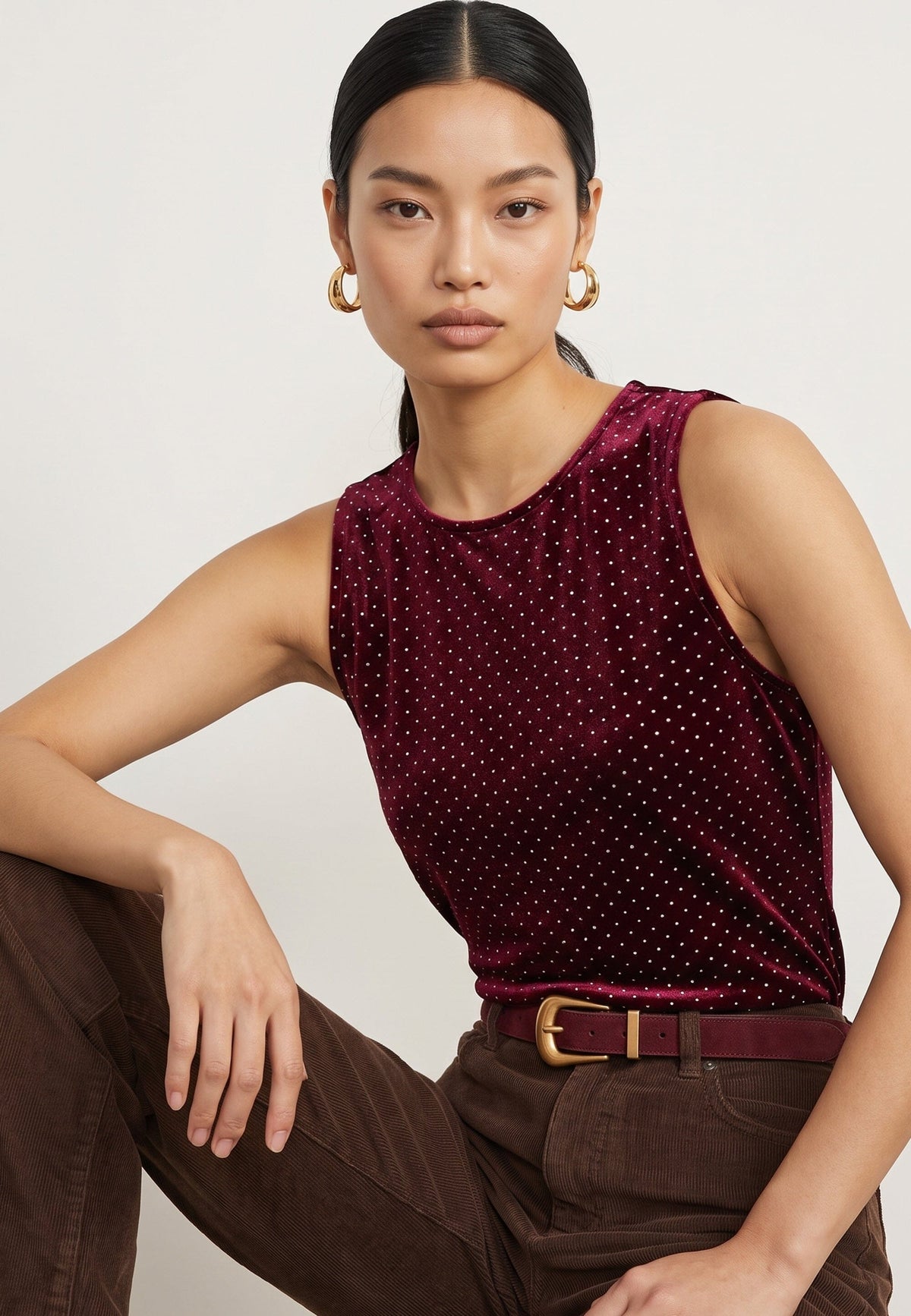 TOP STRASS - DENA - BORDEAUX TEE SHIRT NEW KOOKAI Mode Kookai