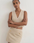 TOP TWEED - CATALINA - BEIGE TOP NEW KOOKAI Mode Kookai