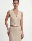 TOP TWEED - CATALINA - BEIGE TOP NEW KOOKAI Mode Kookai