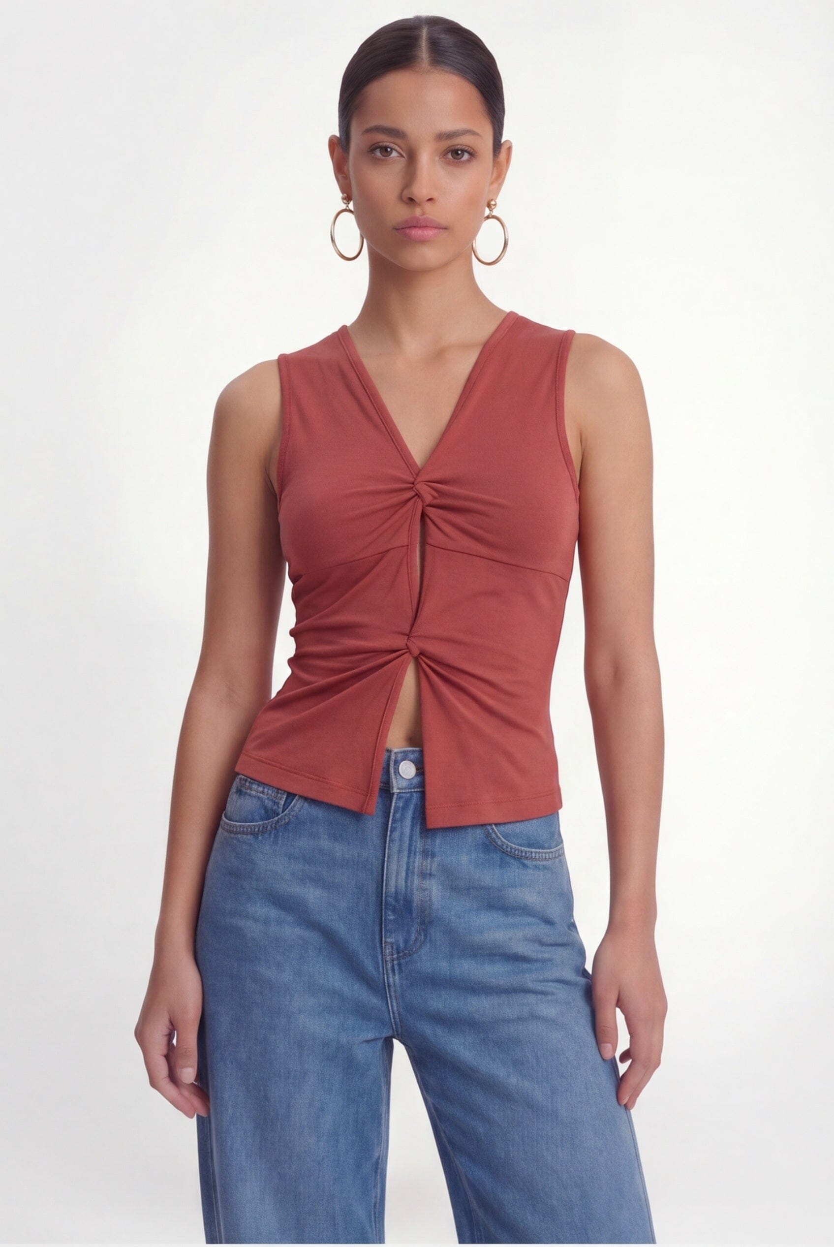 TOP TWISTE - CHARLENE - SANGRIA TEE SHIRT NEW KOOKAI Mode Kookai