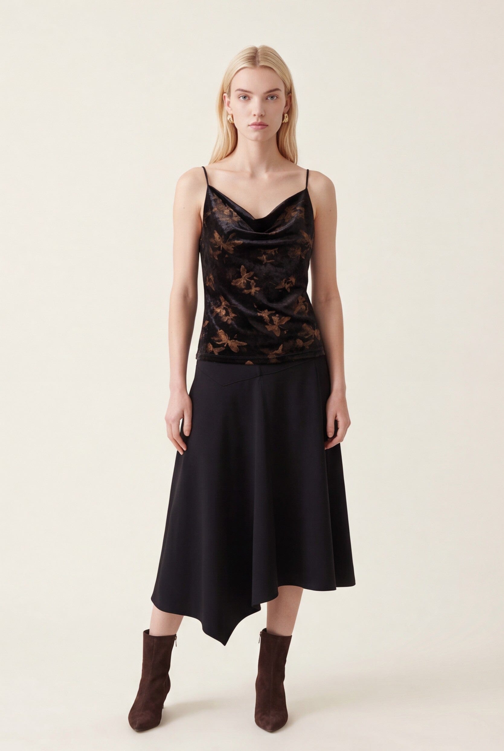 TOP VELOURS - DUSTY - NOIR TEE SHIRT NEW KOOKAI Mode Kookai