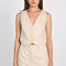 TOP VESTON RAYURE TENNIS LARRY BEIIGE/BLANC TOP KOOKAI Mode Kookai