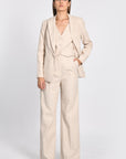 TOP VESTON RAYURE TENNIS LARRY BEIIGE/BLANC TOP KOOKAI Mode Kookai