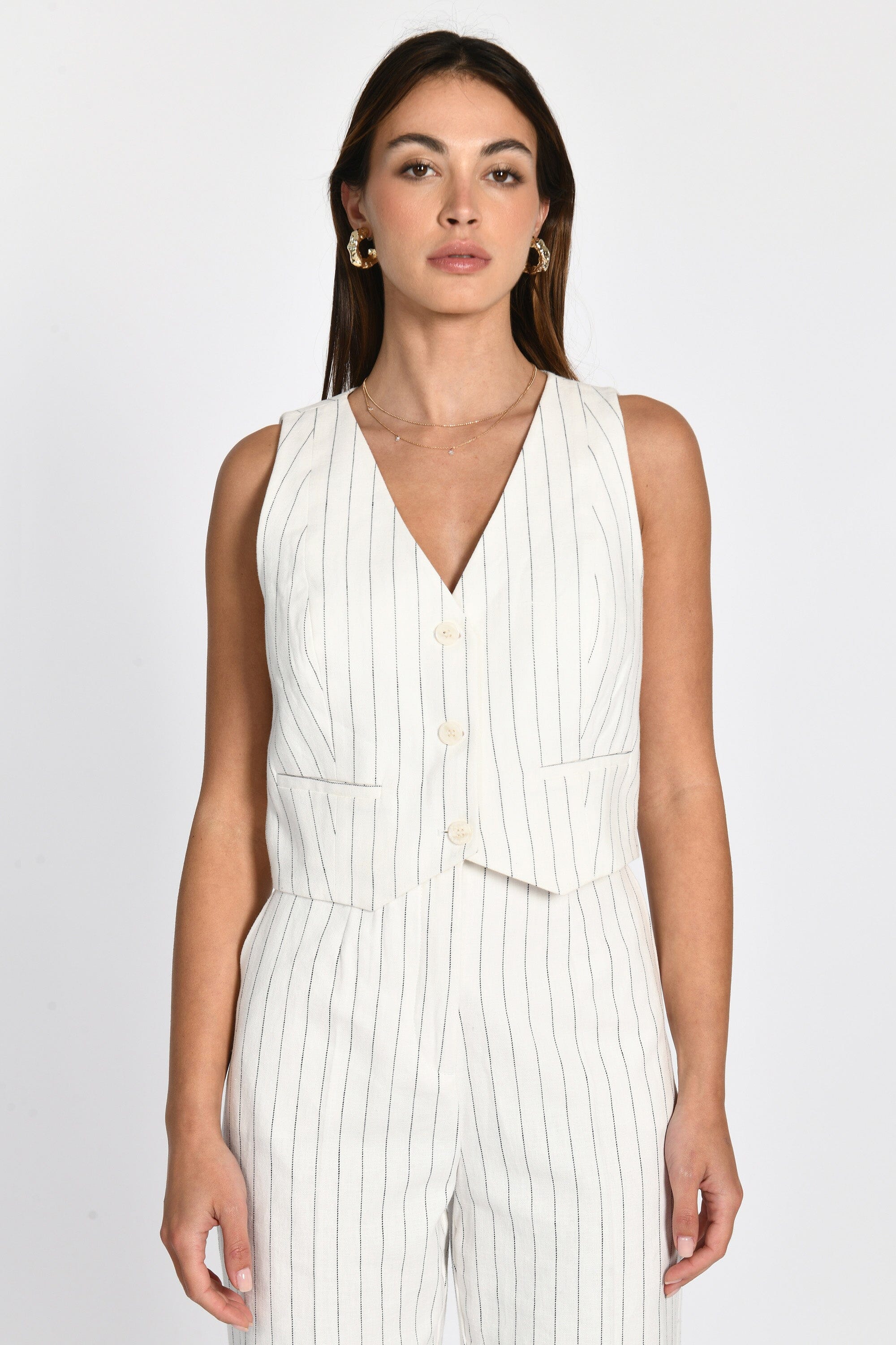 TOP VESTON RAYURE TENNIS LARRY BLANC/MARINE TOP KOOKAI Mode Kookai