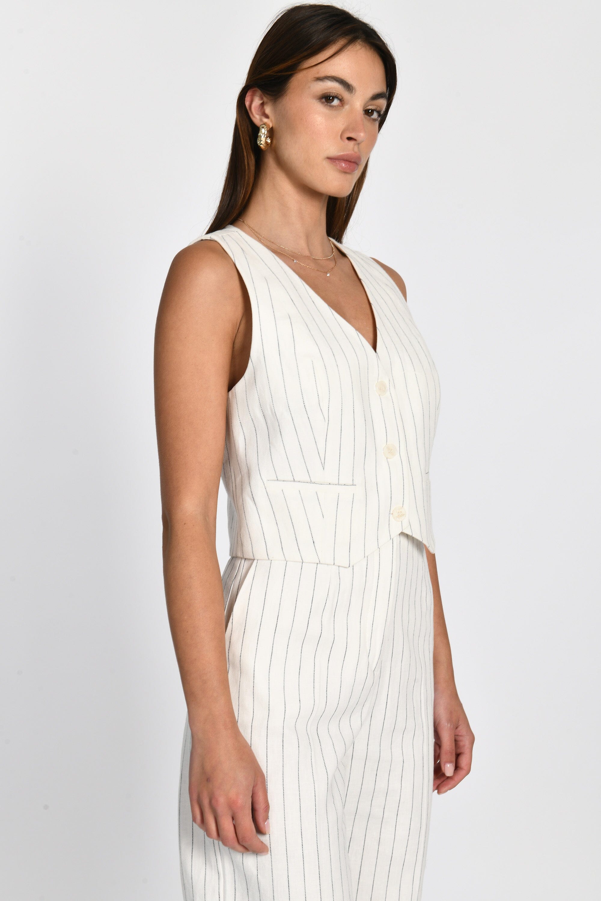 TOP VESTON RAYURE TENNIS LARRY BLANC/MARINE TOP KOOKAI Mode Kookai