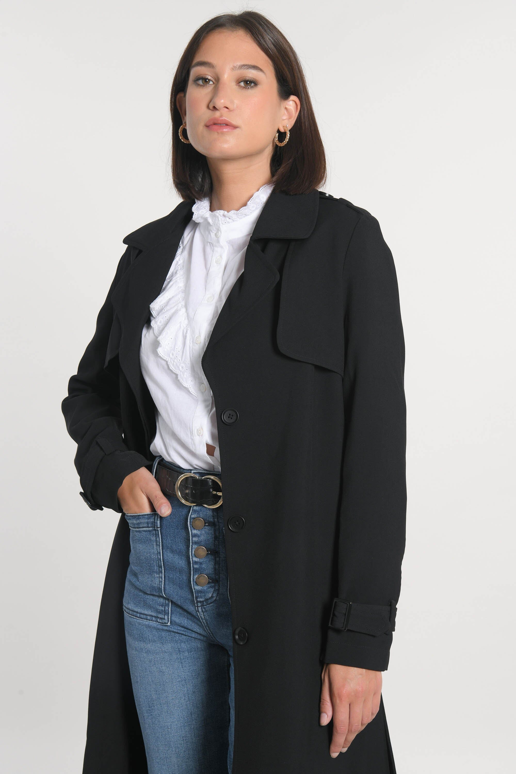 TRENCH LONG ASHER NOIR TRENCH NEW KOOKAI Mode Kookai