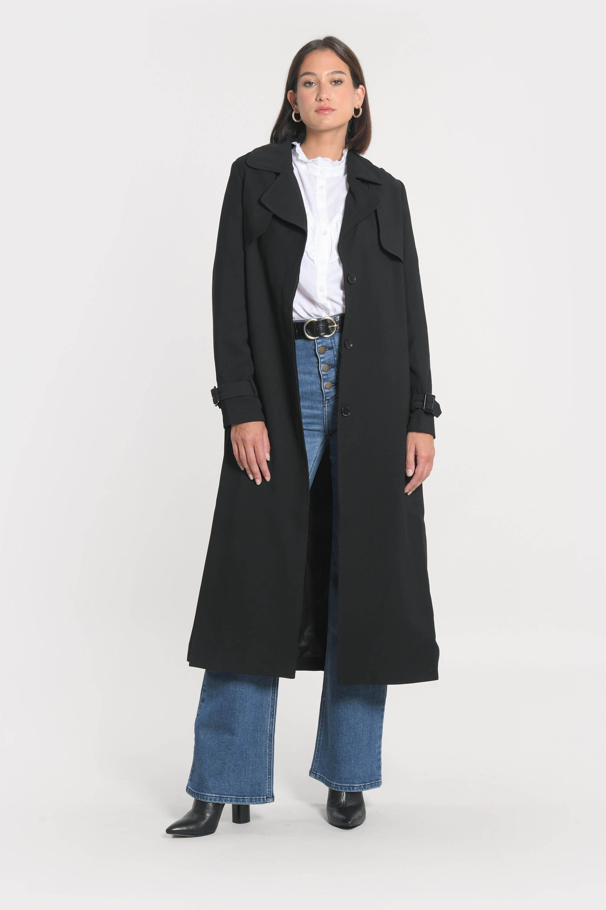 TRENCH LONG ASHER NOIR TRENCH NEW KOOKAI Mode Kookai