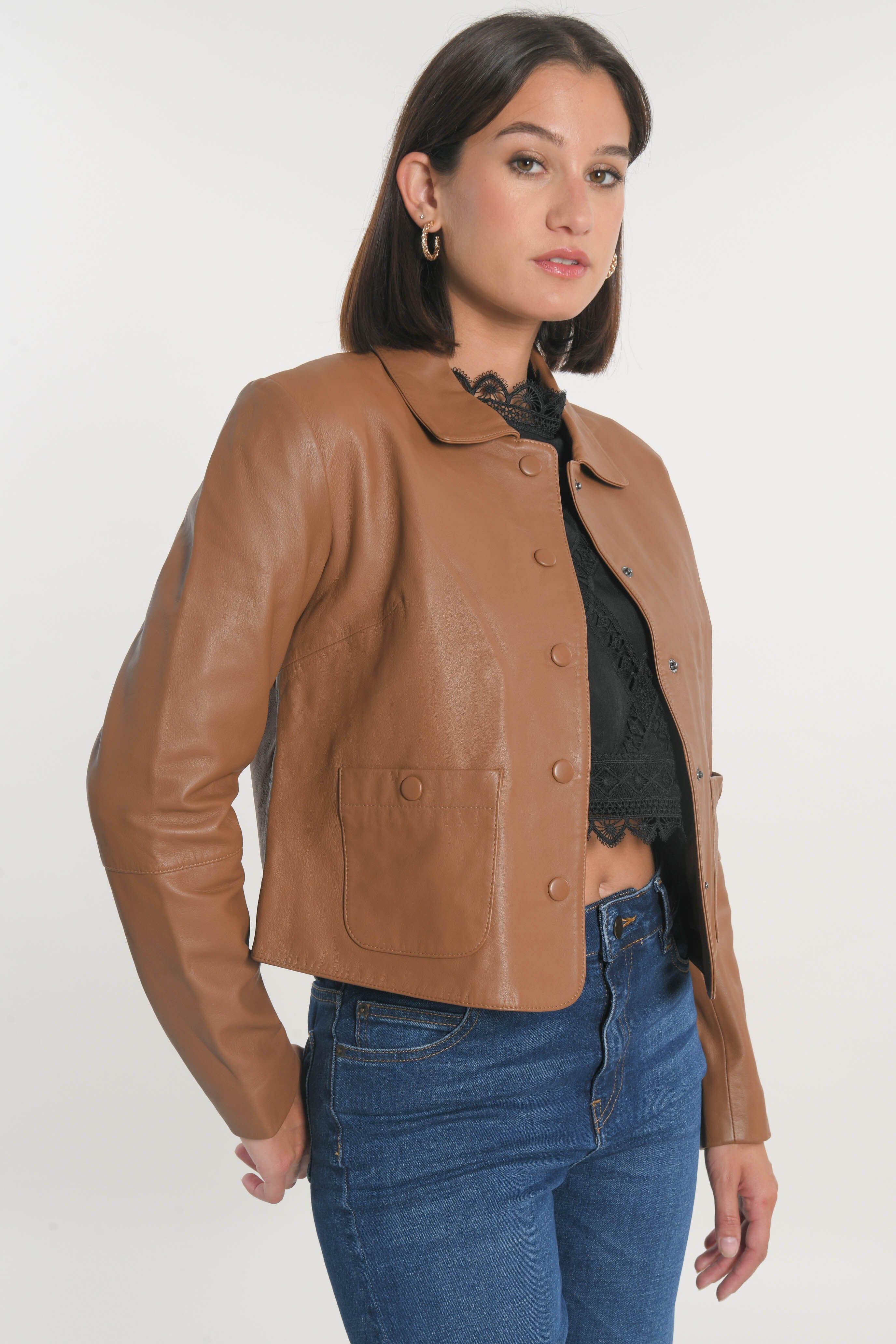 VESTE CUIR - OLIVIA - CAMEL VESTE KOOKAI Mode Kookai