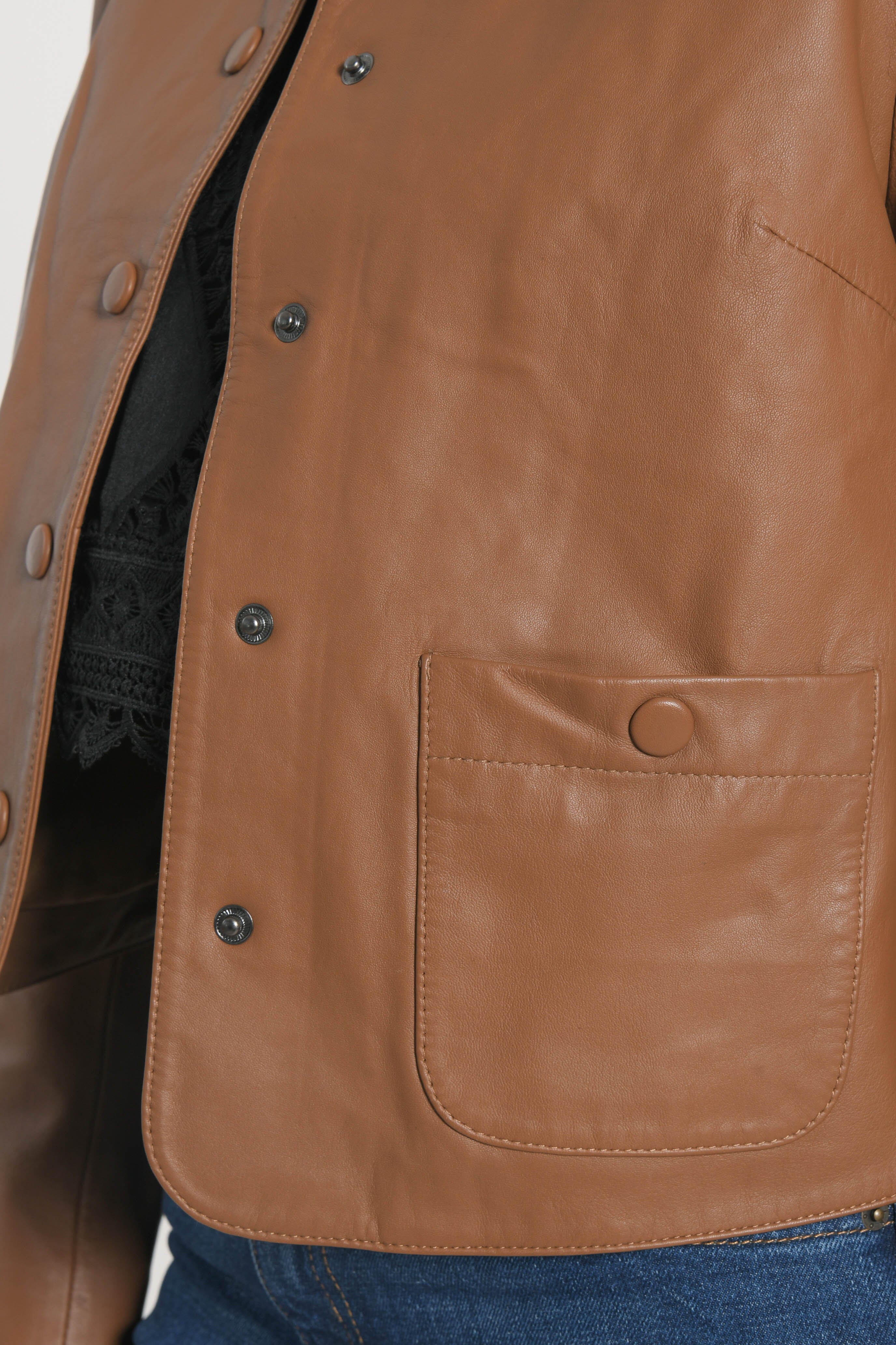 VESTE CUIR - OLIVIA - CAMEL VESTE KOOKAI Mode Kookai