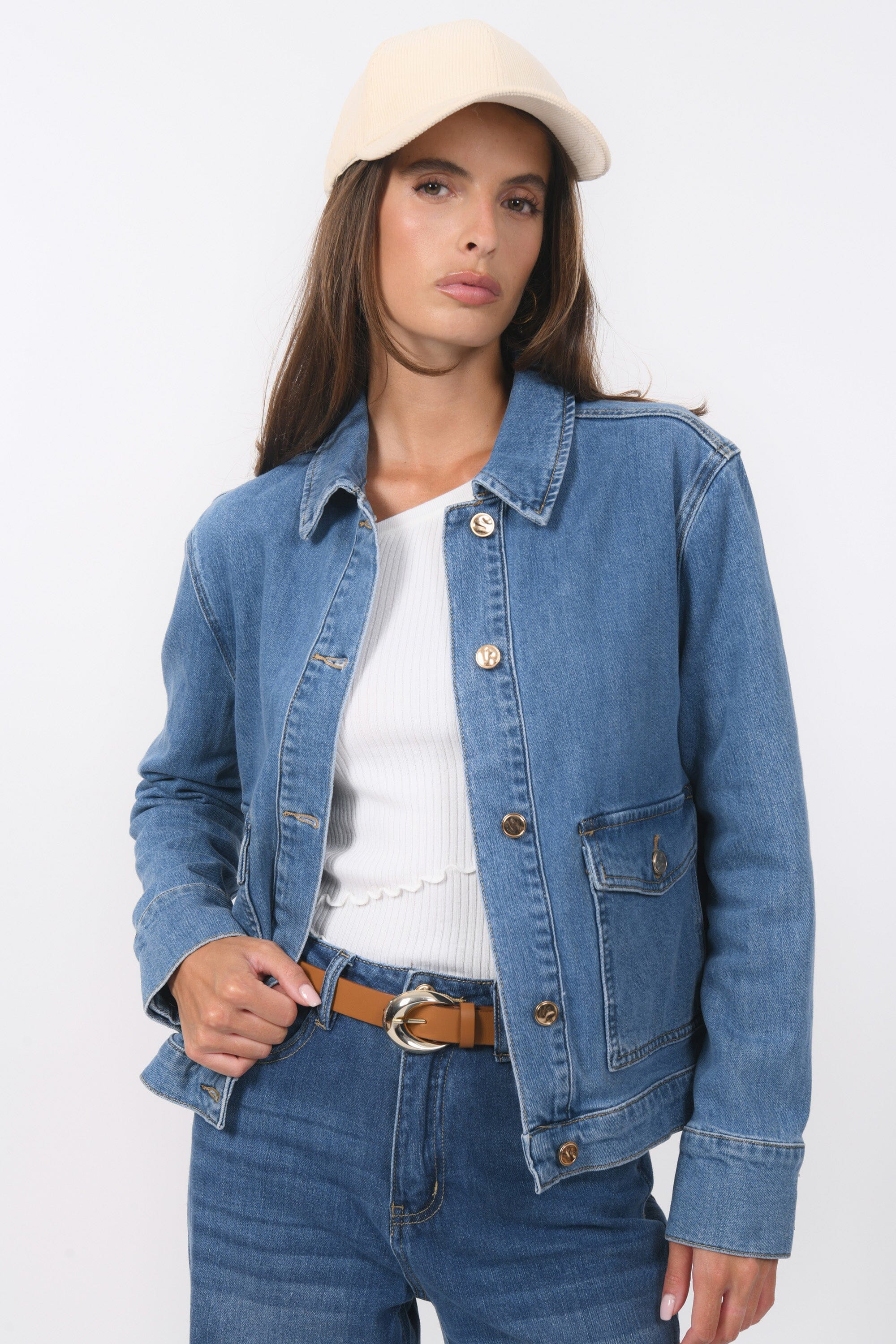 VESTE DENIM - BLANCHE - BLEACH VESTE SPORTSWEAR NEW KOOKAI Mode Kookai