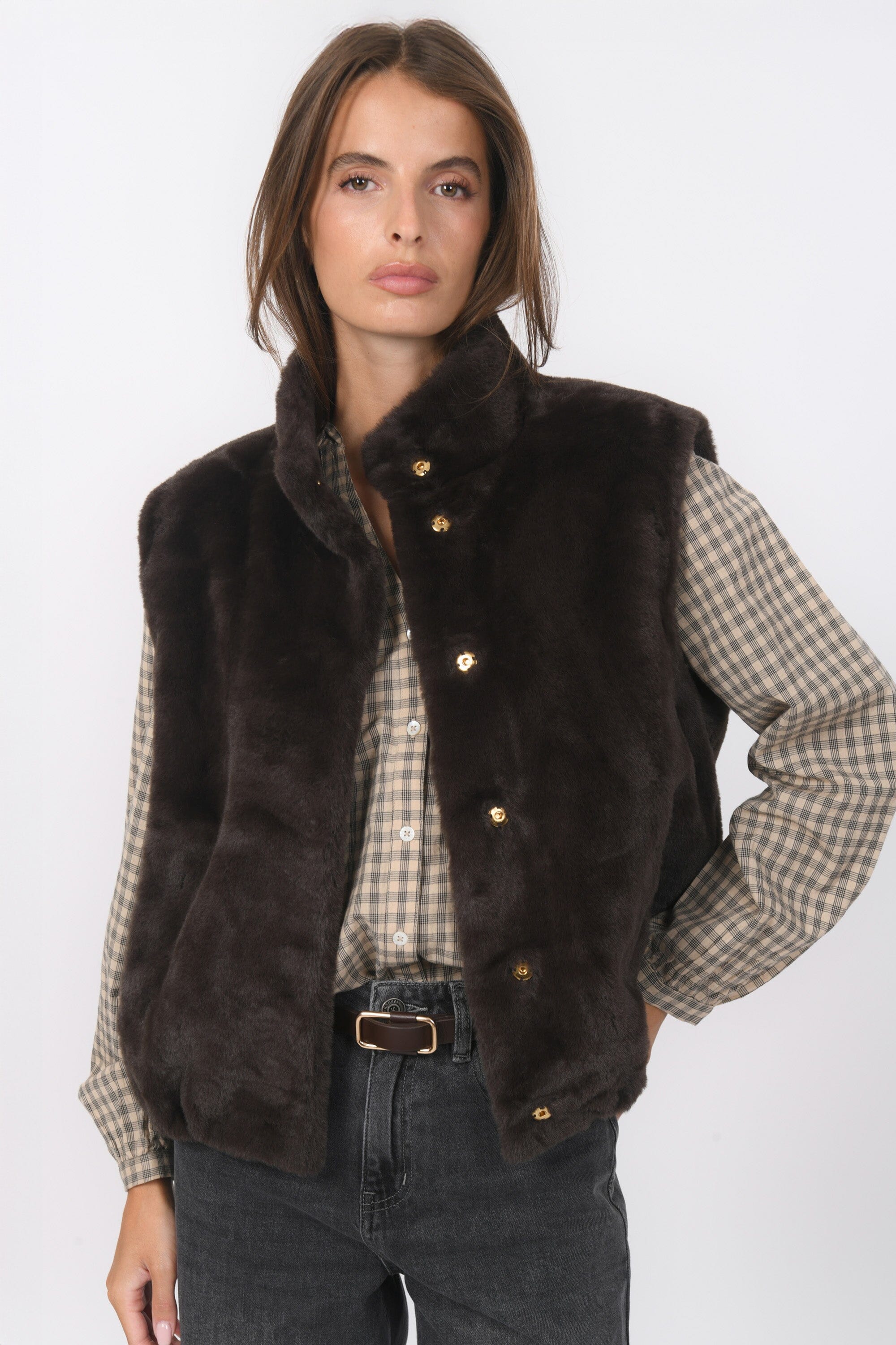 VESTE SANS MANCHE - BABEL - CHOCOLAT VESTE NEW KOOKAI Mode Kookai