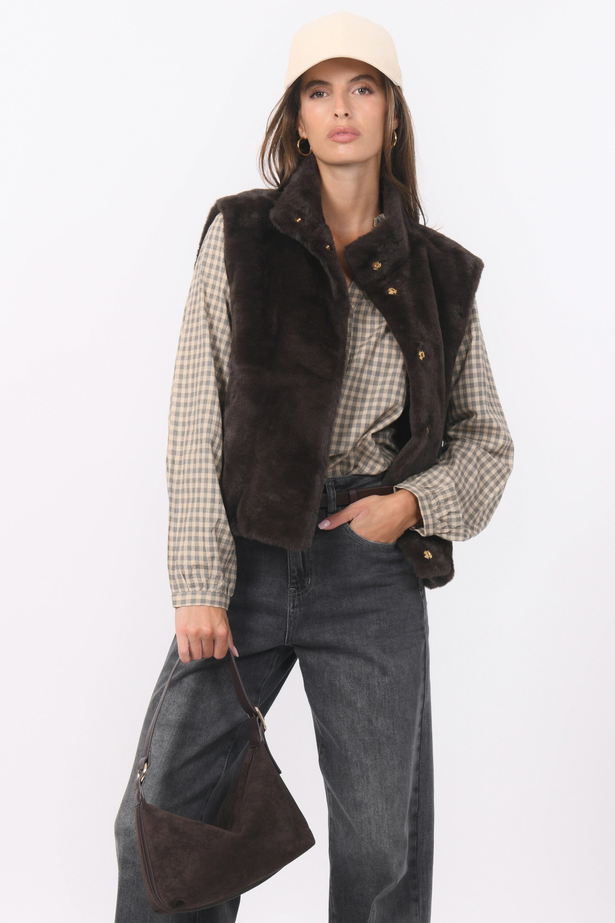 VESTE SANS MANCHE - BABEL - CHOCOLAT VESTE NEW KOOKAI Mode Kookai