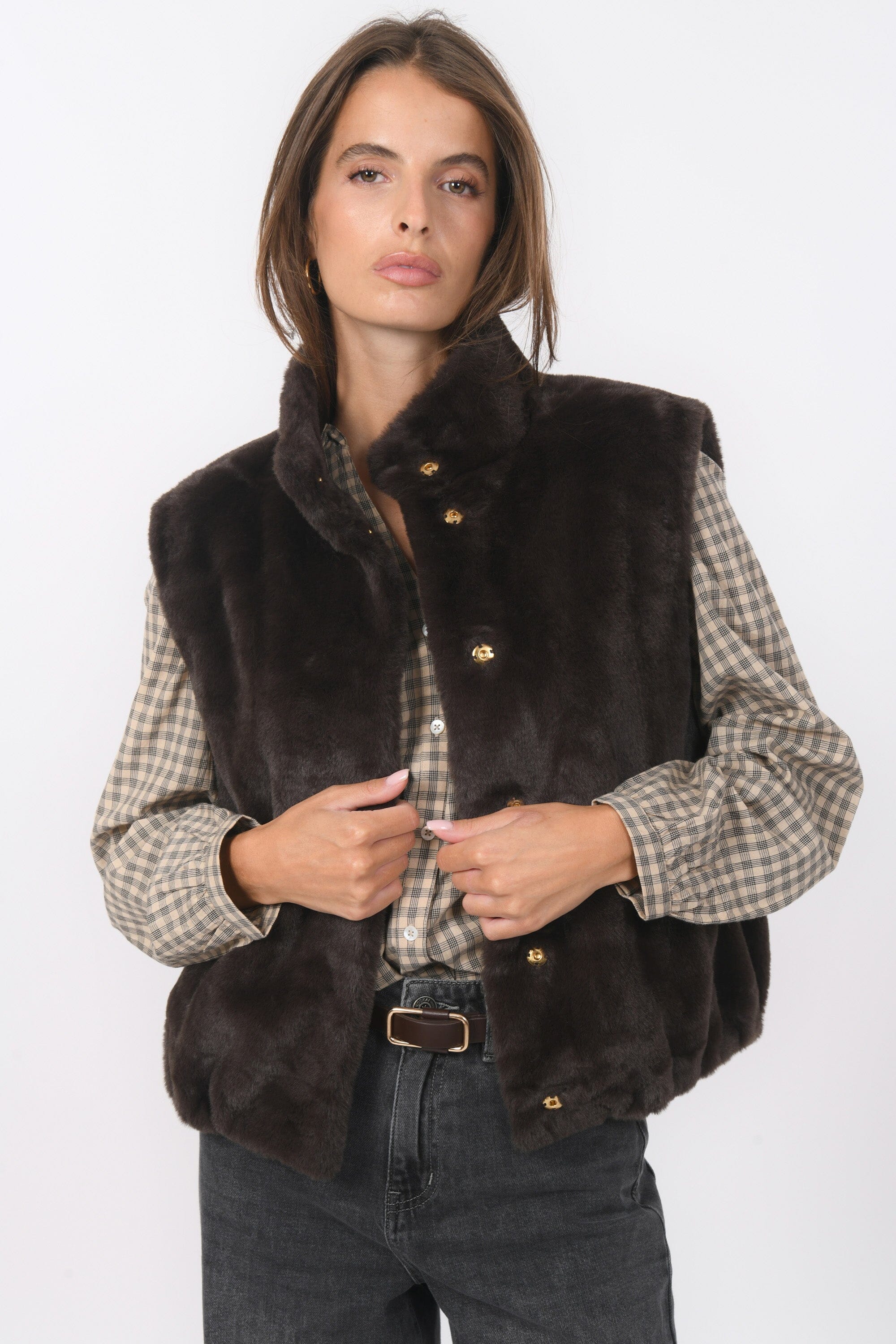 VESTE SANS MANCHE - BABEL - CHOCOLAT VESTE NEW KOOKAI Mode Kookai