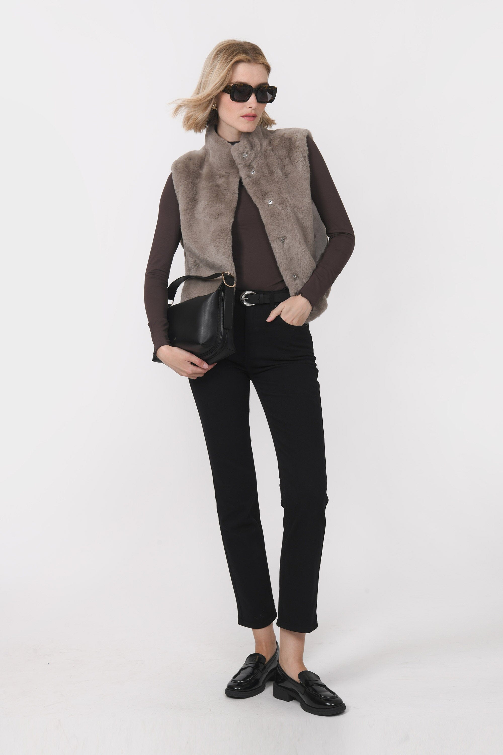 VESTE SANS MANCHE - BABEL - TAUPE VESTE NEW KOOKAI Mode Kookai