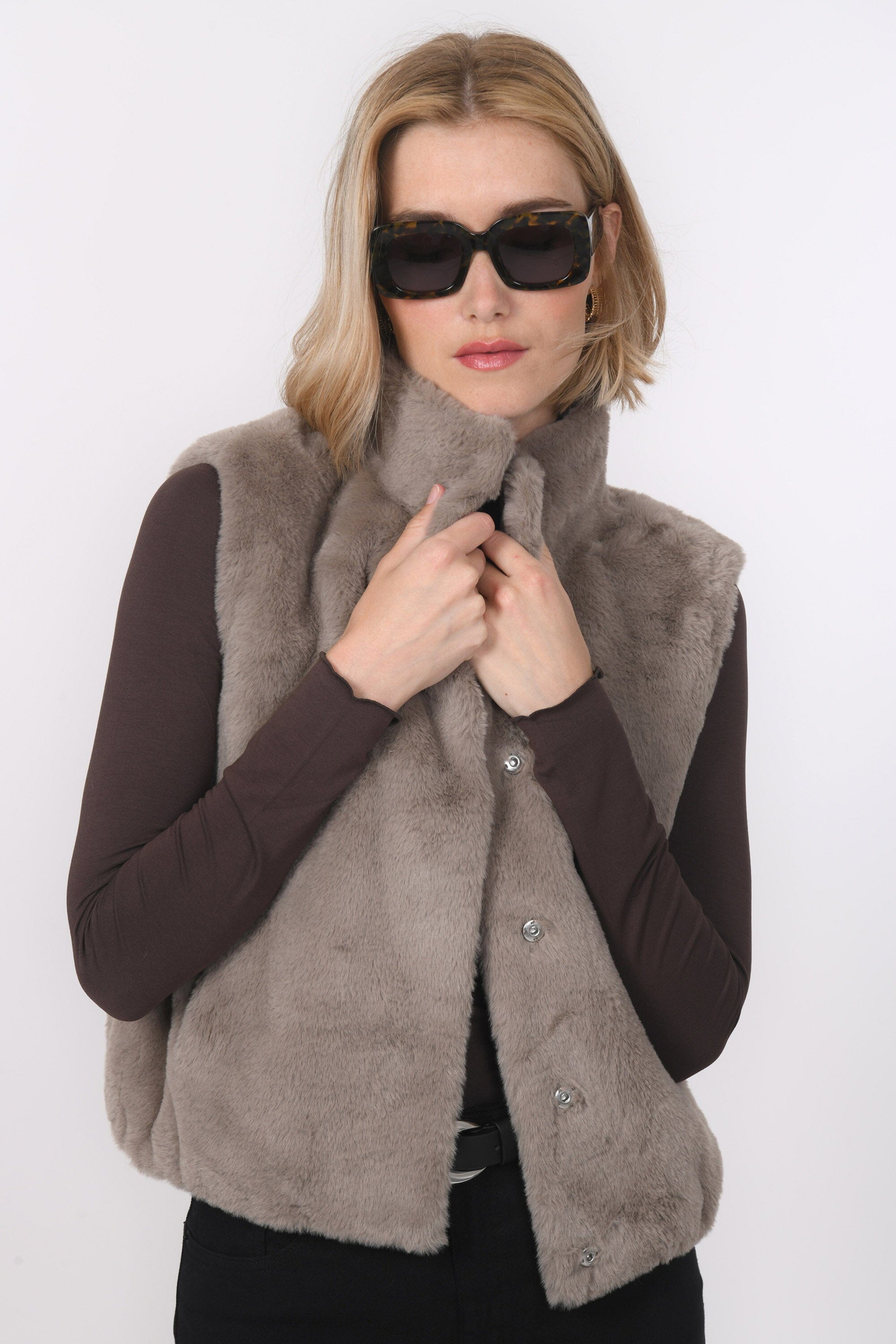 VESTE SANS MANCHE - BABEL - TAUPE VESTE NEW KOOKAI Mode Kookai