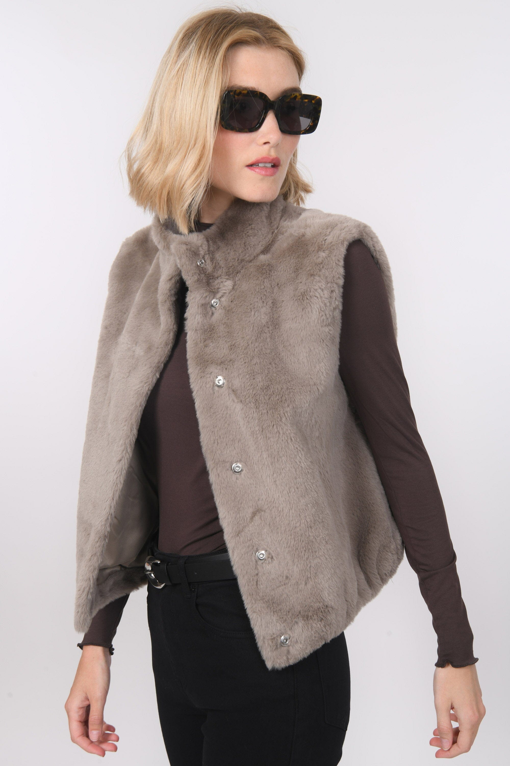 VESTE SANS MANCHE - BABEL - TAUPE VESTE NEW KOOKAI Mode Kookai