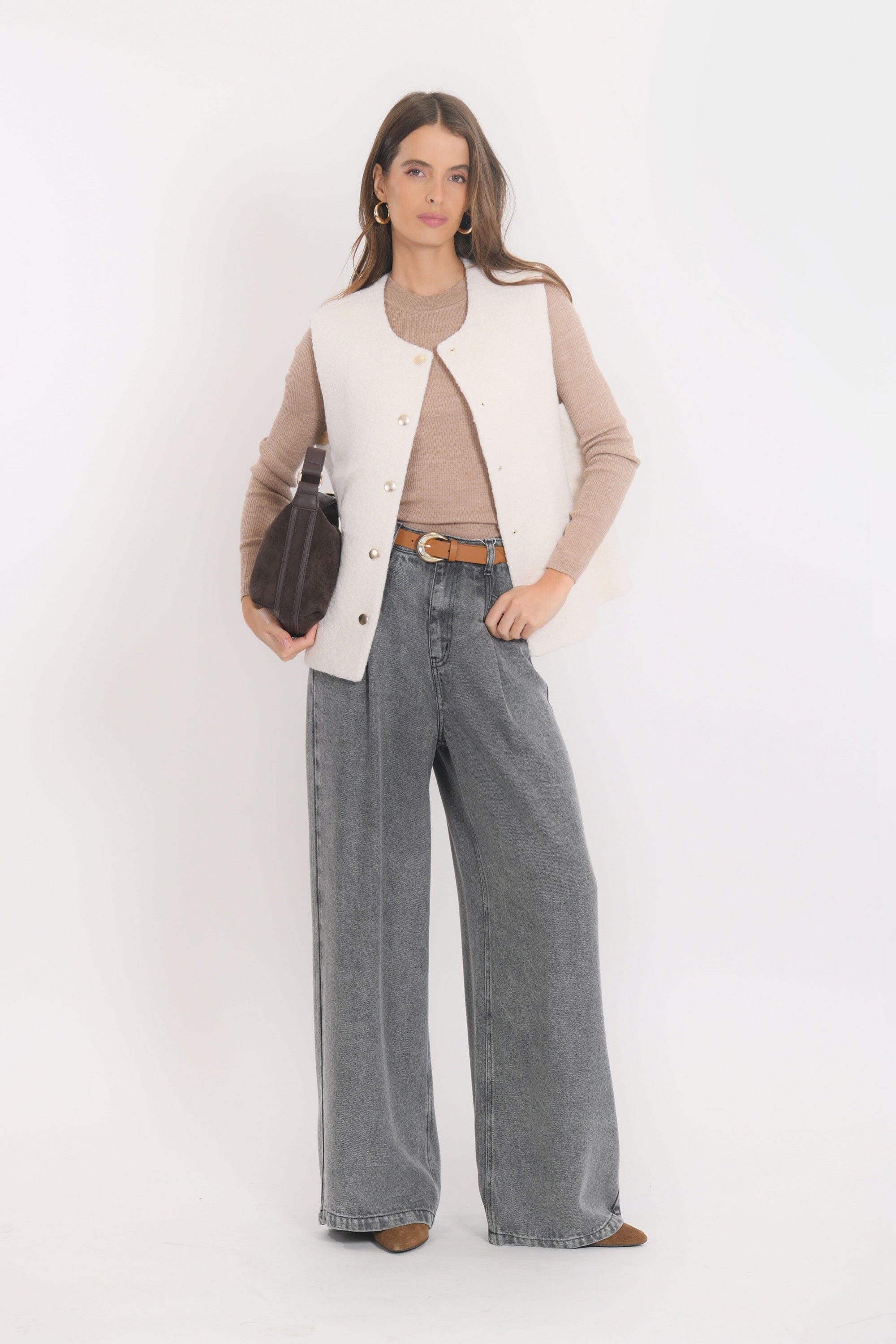 VESTE SANS MANCHE - BIRDIE - CREME VESTE NEW KOOKAI Mode Kookai