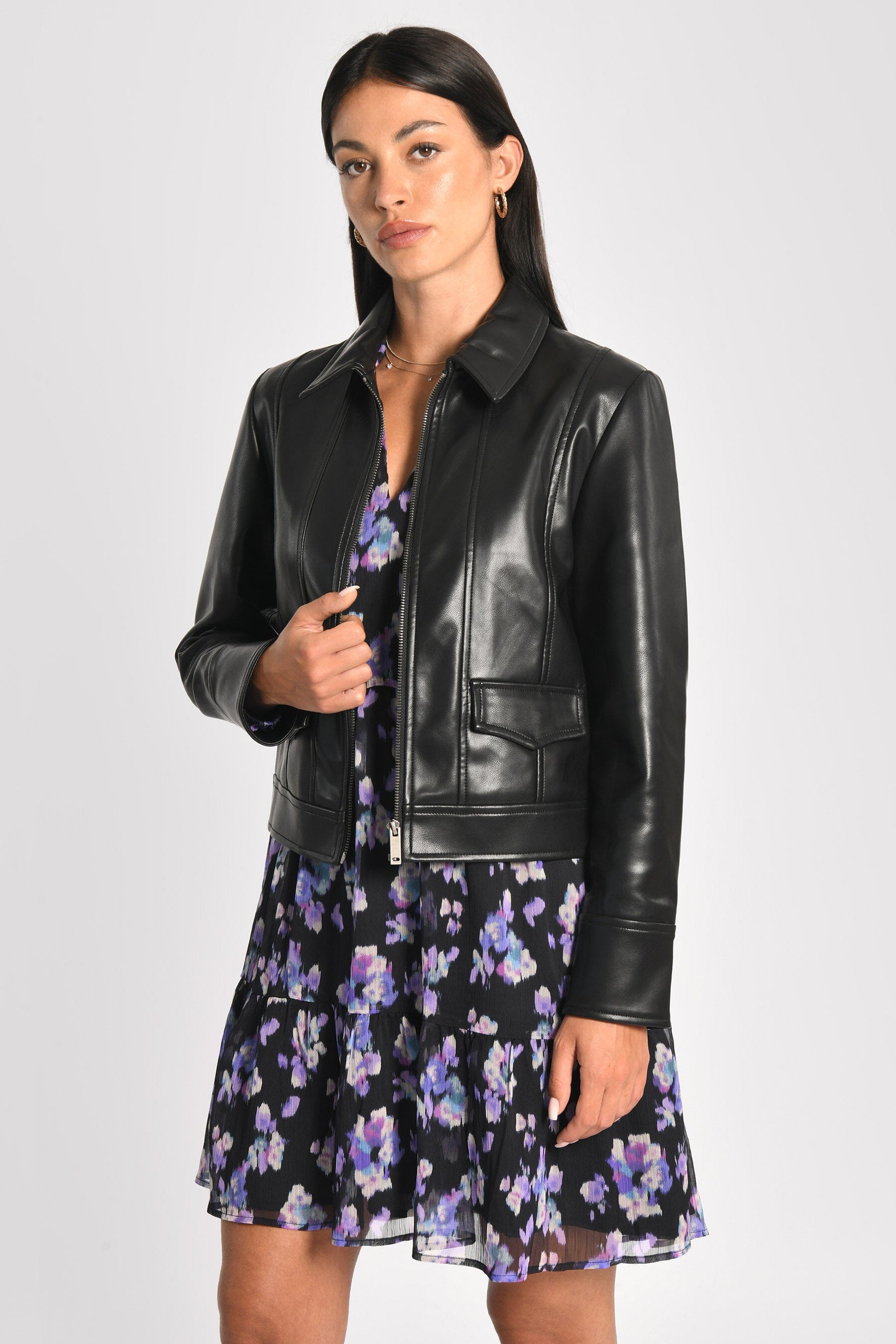 VESTE SIMILI CUIR KENDALL NOIR VESTE KOOKAI Mode Kookai